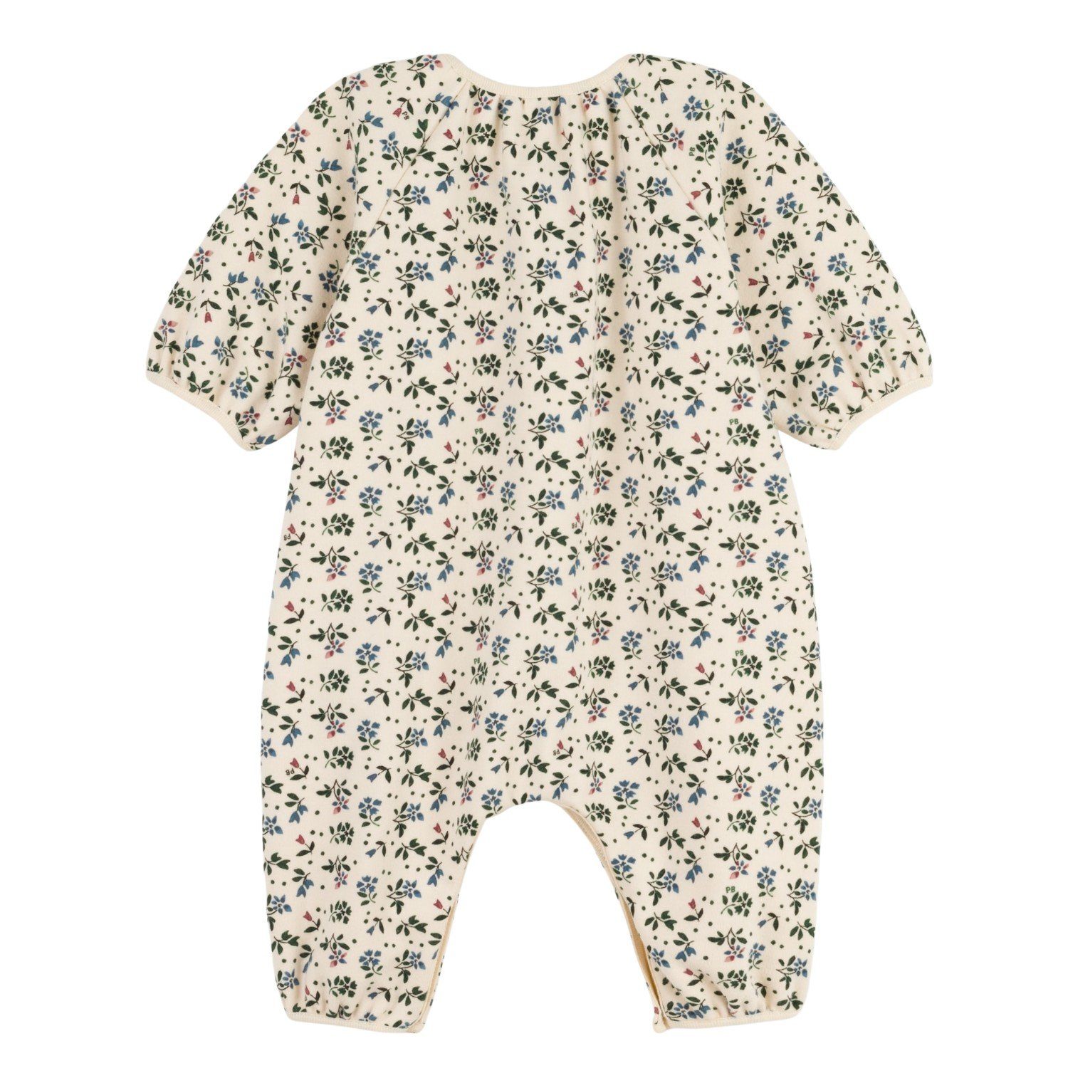 Petit Bateau Wickelbody Petit Bateau Langarm Overall beige mit Blumen