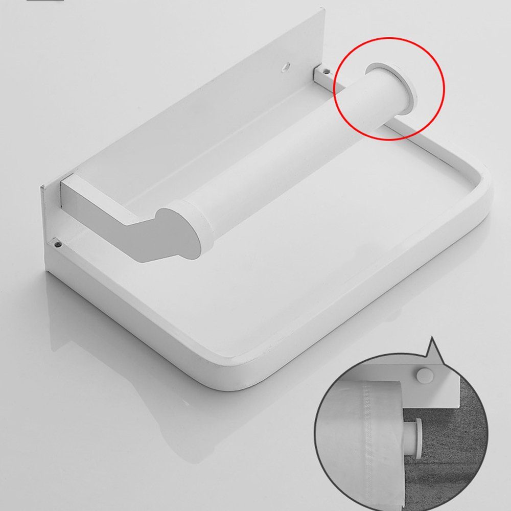 Haiaveng Toilettenpapierhalter Toilettenpapierhalter Mit grau verschiedene selbstklebend Befestigungsoptionen Ablage Smartphone-Ablage Bohren, Kein und 2