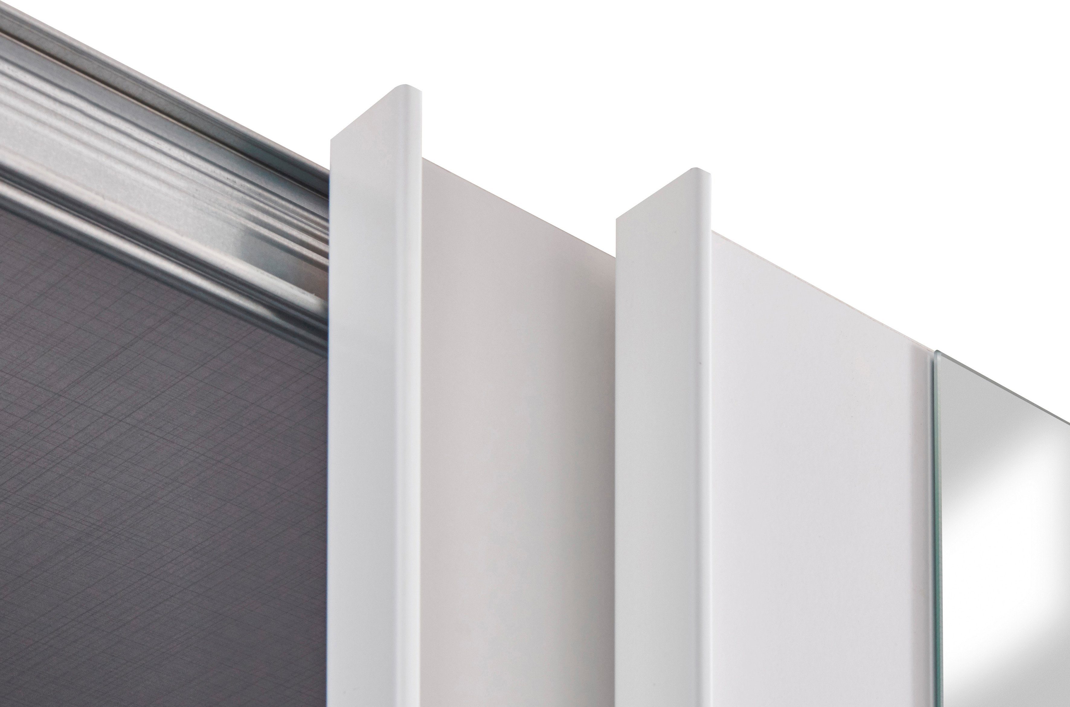 Wimex Schwebetürenschrank Barmbek mit 2 Stoffboxen Weiß/Artisan und Eiche Einlegeböden zusätzlichen Nachbildung/Spiegel