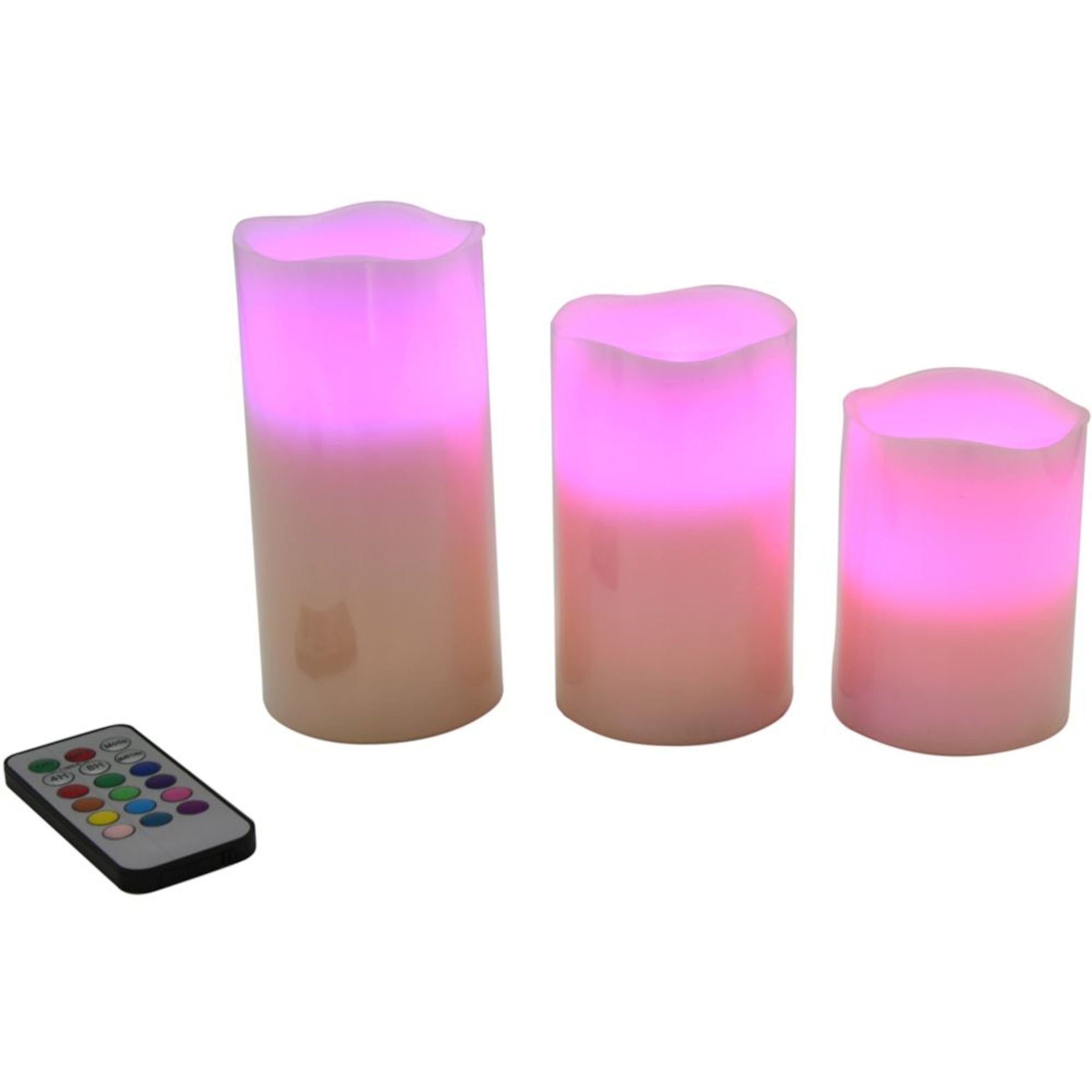 Gravidus LED-Kerze 3-tlg. LED Echtwachskerze, Farbwechsel