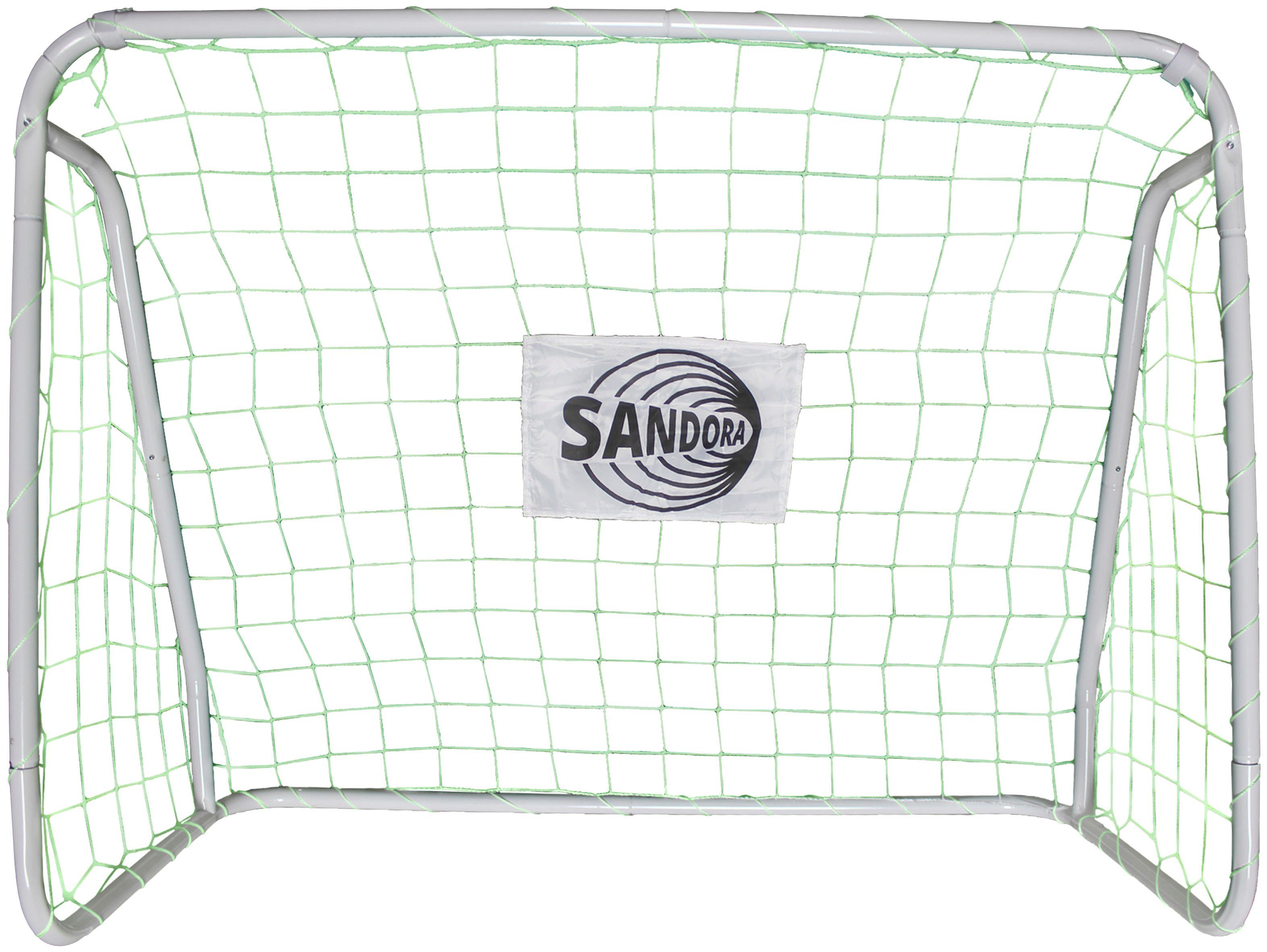 2 Sandora grünem Fußballtor St), Netz SANDORA mit (Set, 124x96x61cm