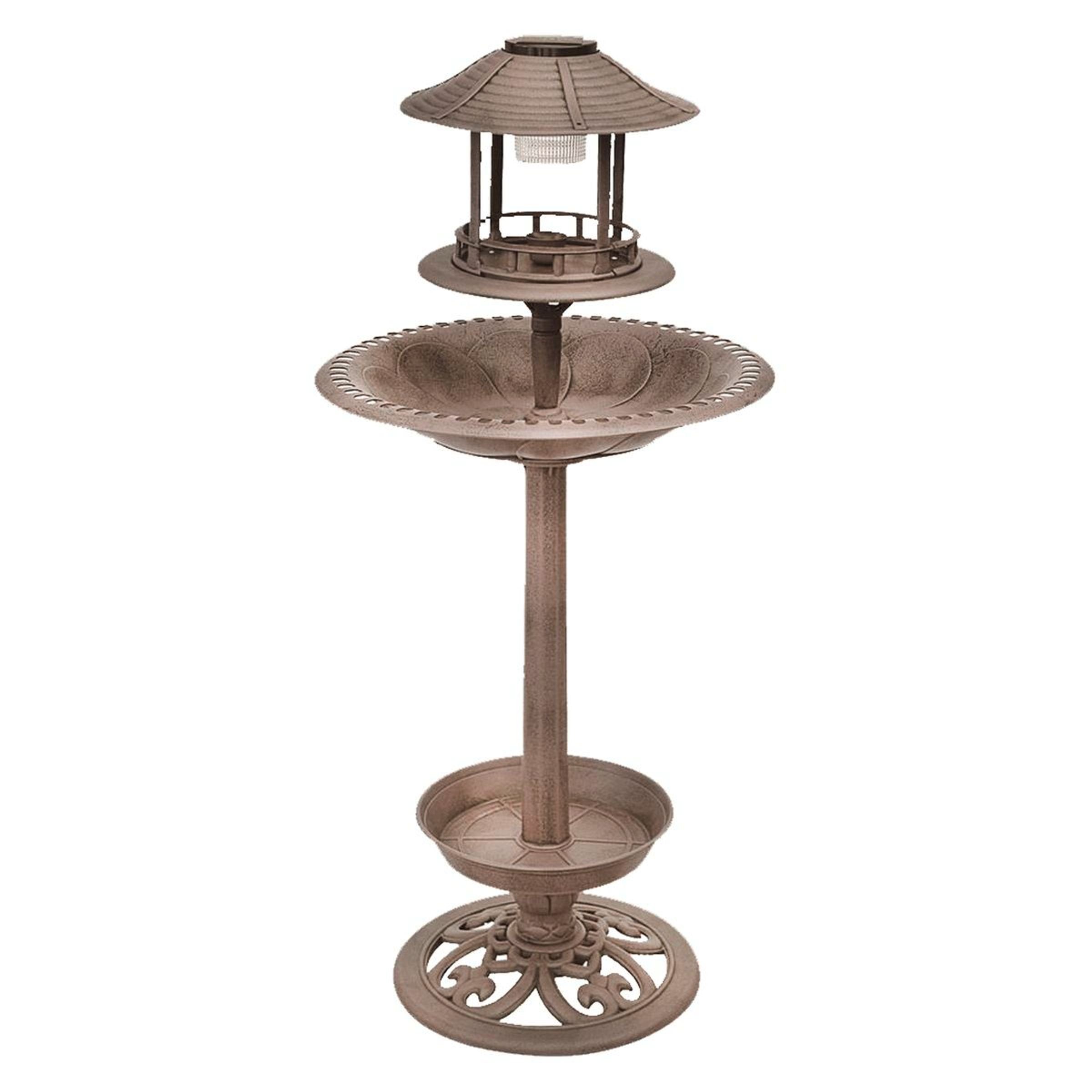Vogeltränke Solar Vogeltränke Wassertränke Vogelbad mit LED