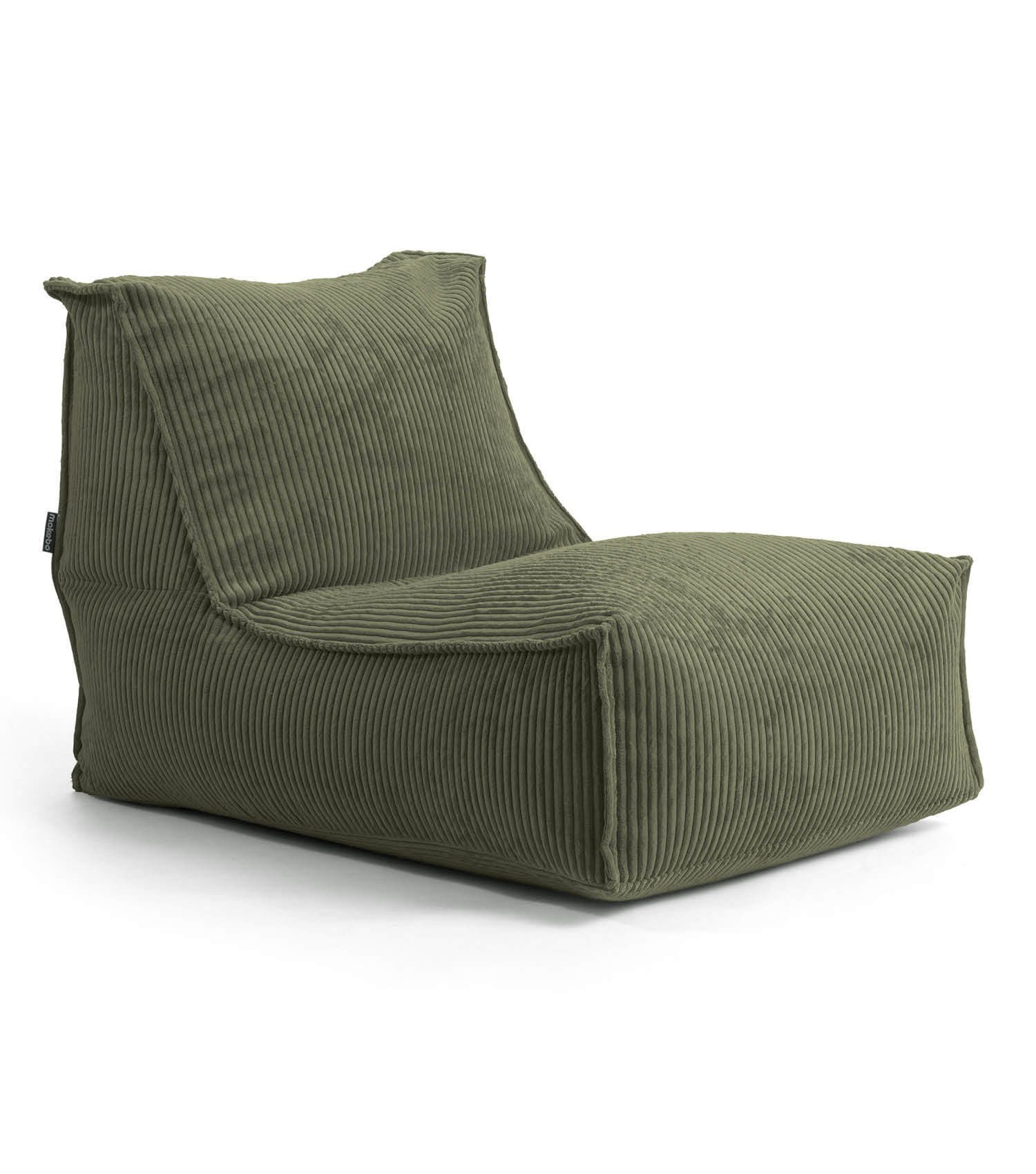 mokebo Sitzsack Der Sundowner (aus weichen Cord in Olivegrün), Indoor Bean Bag, Liege für Kinder & Erwachsene in Olivegrün