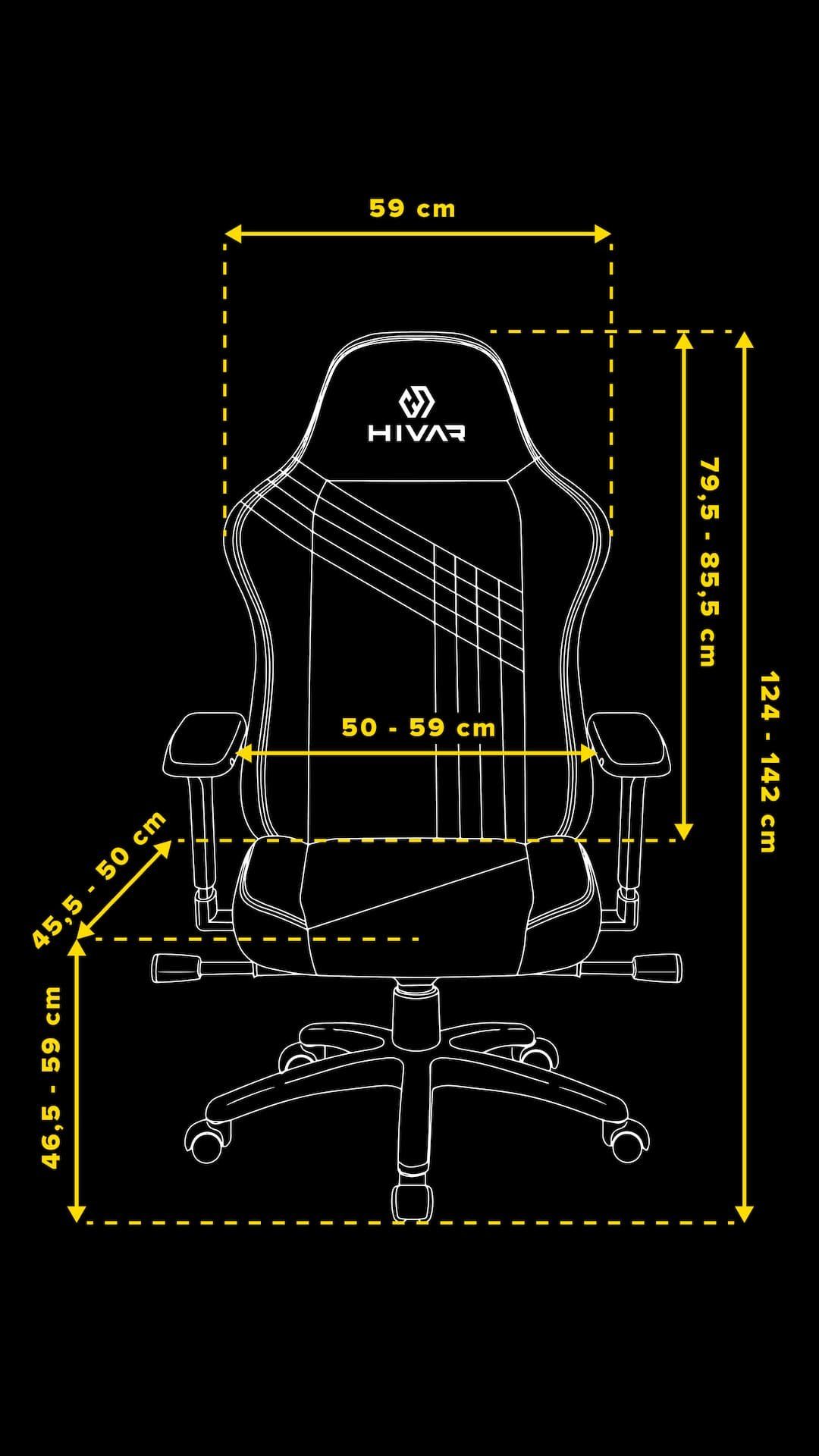 HIVAR Gaming-Stuhl SKYLAR Sitztiefenverstellung, Armlehnen, Lordosenstütze, geprüft, kg Belastbarkeit 4D 130 Fußkreuz: höhenverstellbare Synchronmechanik, TÜV Rückenlehne, Silver Wippwiderstand, FOREST