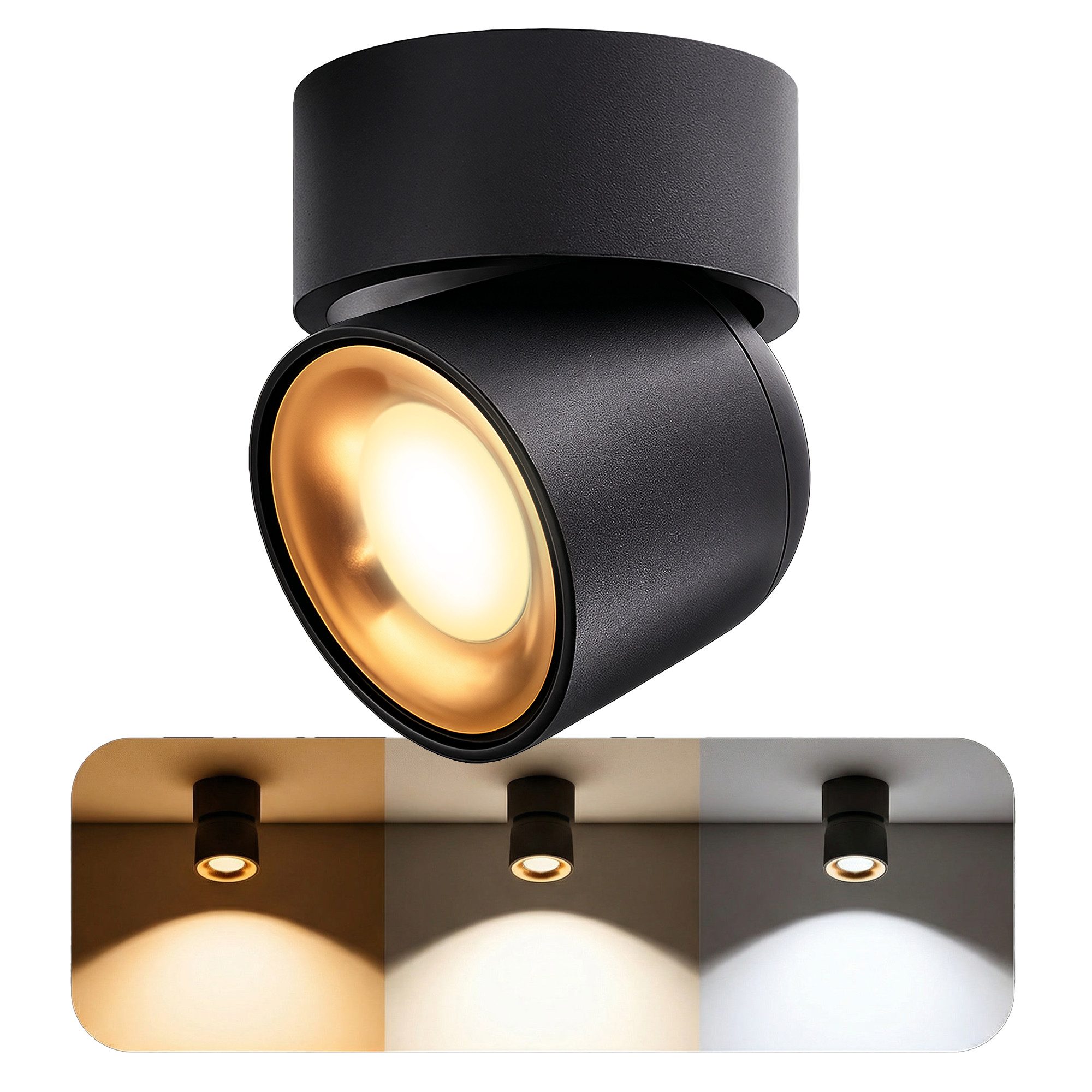 SSC-LUXon LED Außen-Deckenleuchte Leuchte AYONA schwenkbar IP54 LumiFLEX LED GU10 3W drei Lichtfarben, Neutralweiß, Warmweiß, Tageslichtweiß