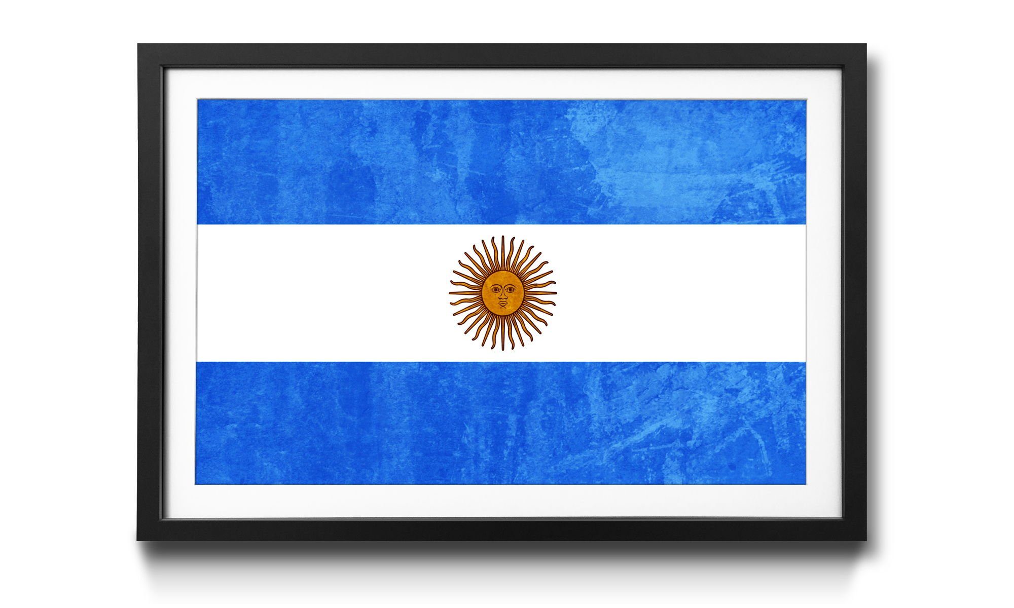 WandbilderXXL Bild Flagge, erhältlich Größen Argentinien, in Rahmen Wandbild, 4 mit