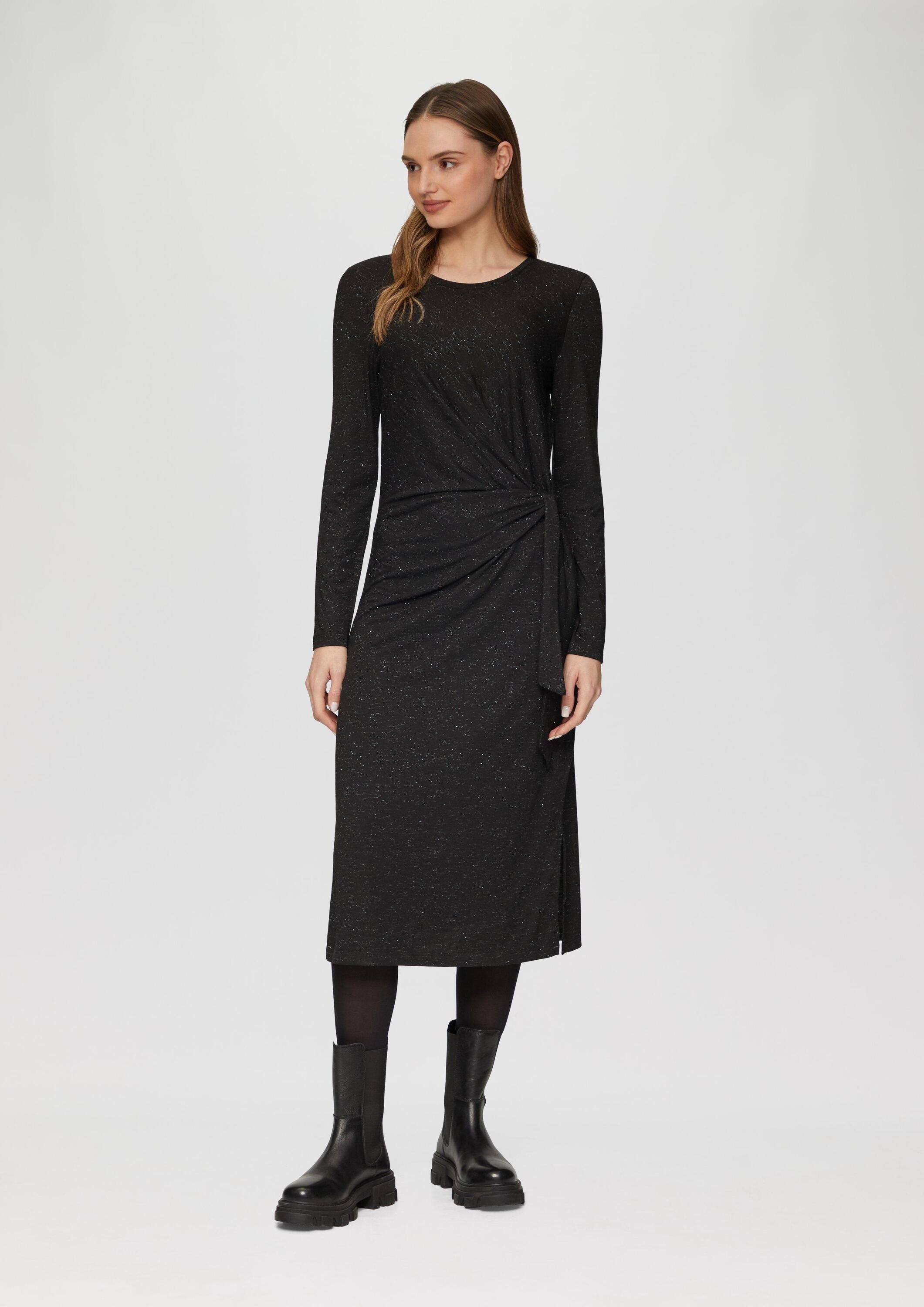 s.Oliver Midikleid Kleid Glitzerndes Jersey-Kleid mit Knotendetail günstig online kaufen