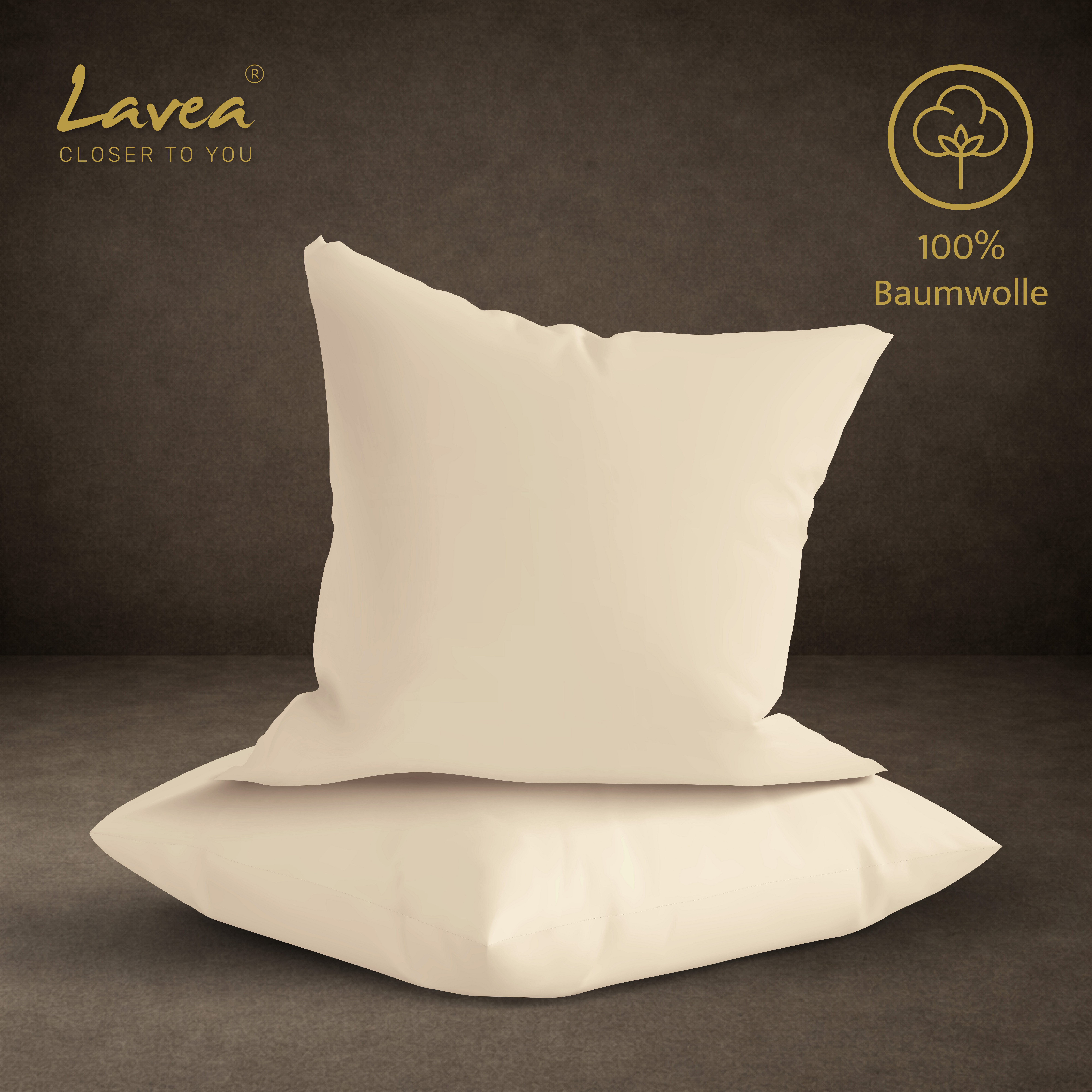 Lavea Kissenbezug 2er Set 100% Baumwolle flauschig, Jasmin, Kissenhülle, Kissenbezüge, (2 Stück), pflegeleicht, langlebige Qualität, mit Reißverschluss – Bild 5 von 5