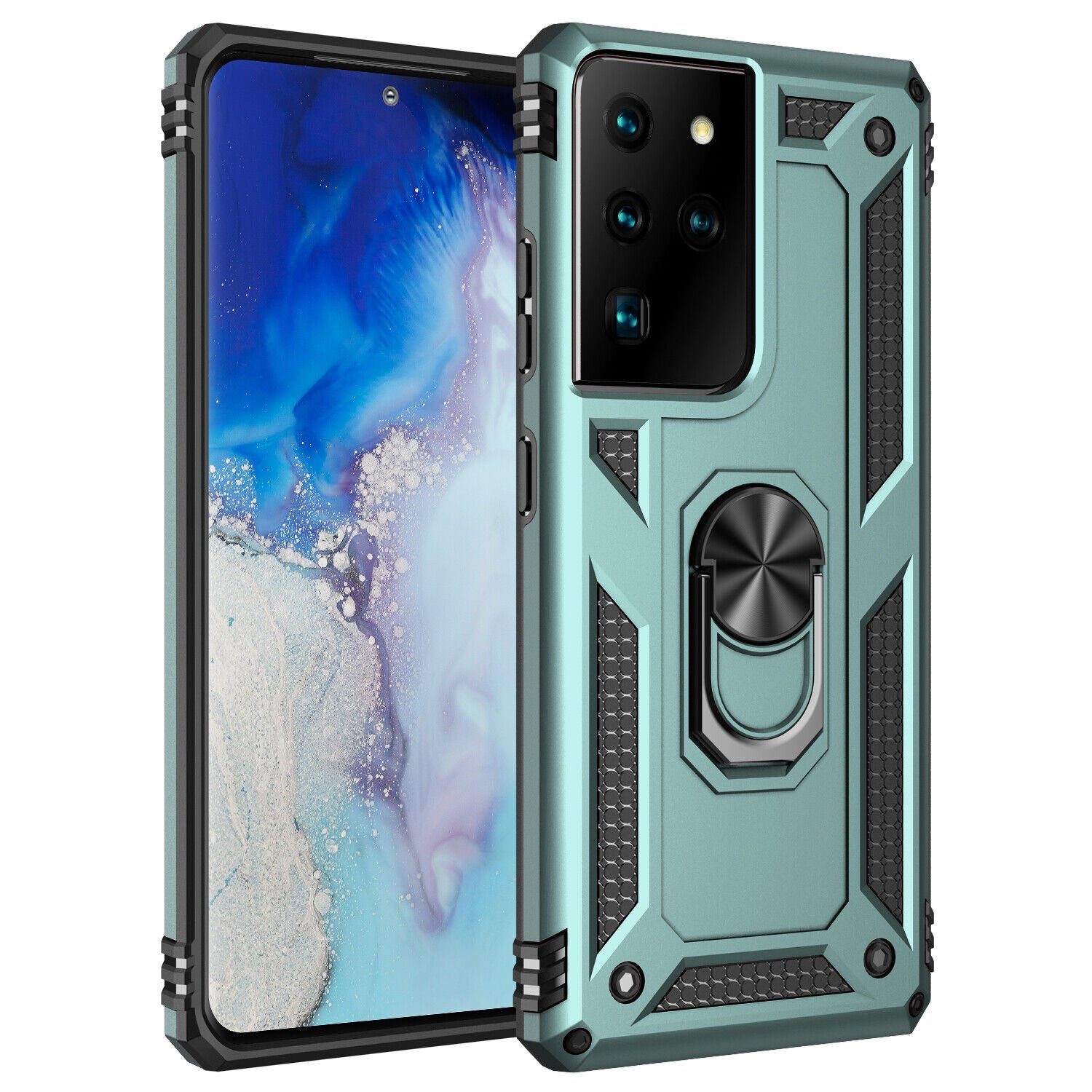 cofi1453 Handyhülle Silikon TPU Slim Case mit 360 Grad Ring Ständer 6,12 Zoll, Silikon Hülle Bumper Case TPU Soft Handyhülle Cover Schutzhülle