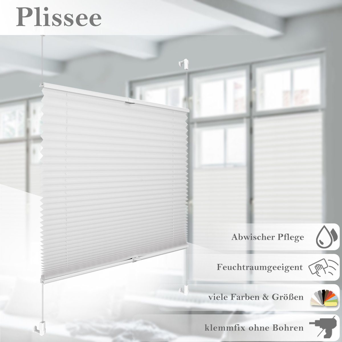 OUBO Plissee ohne Bohren Klemmfix, Sichtschutz günstig online kaufen