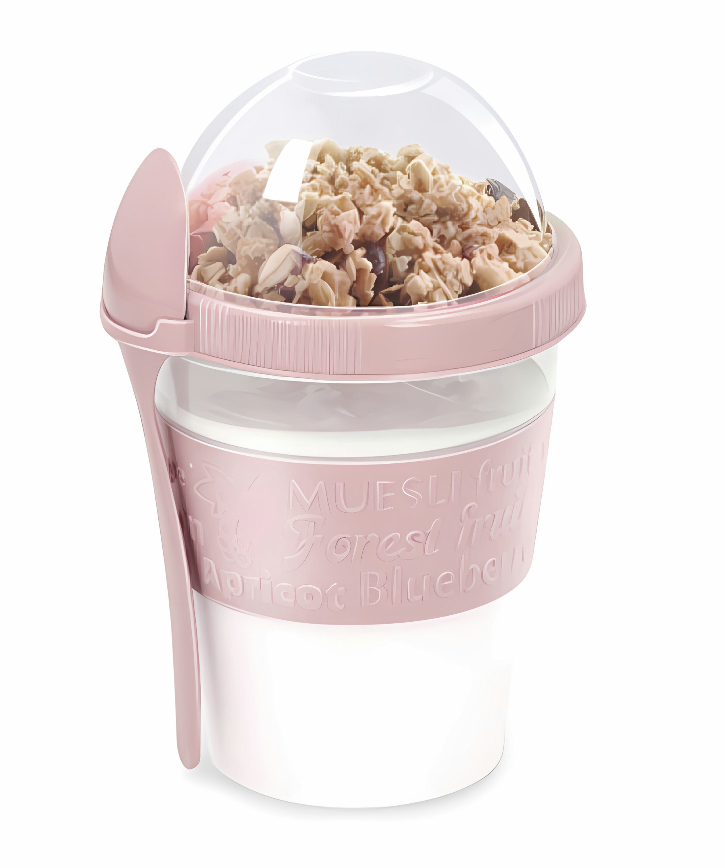 Müslischale 500ml mit Löffel go (Rosa), Müsli Deckel Müslischale 83 to Müslibecher JOGHURTBECHER *Alpina* Becher Joghurt Obst Becher