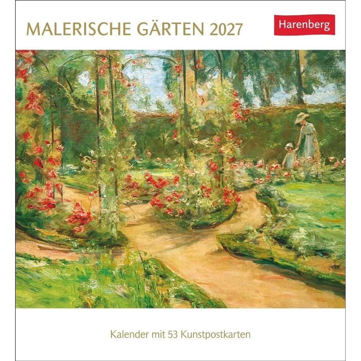 Harenberg Kalender Verlag Kunstkalender Malerische Gärten Postkartenkalender 2027 - Kalender mit 53...