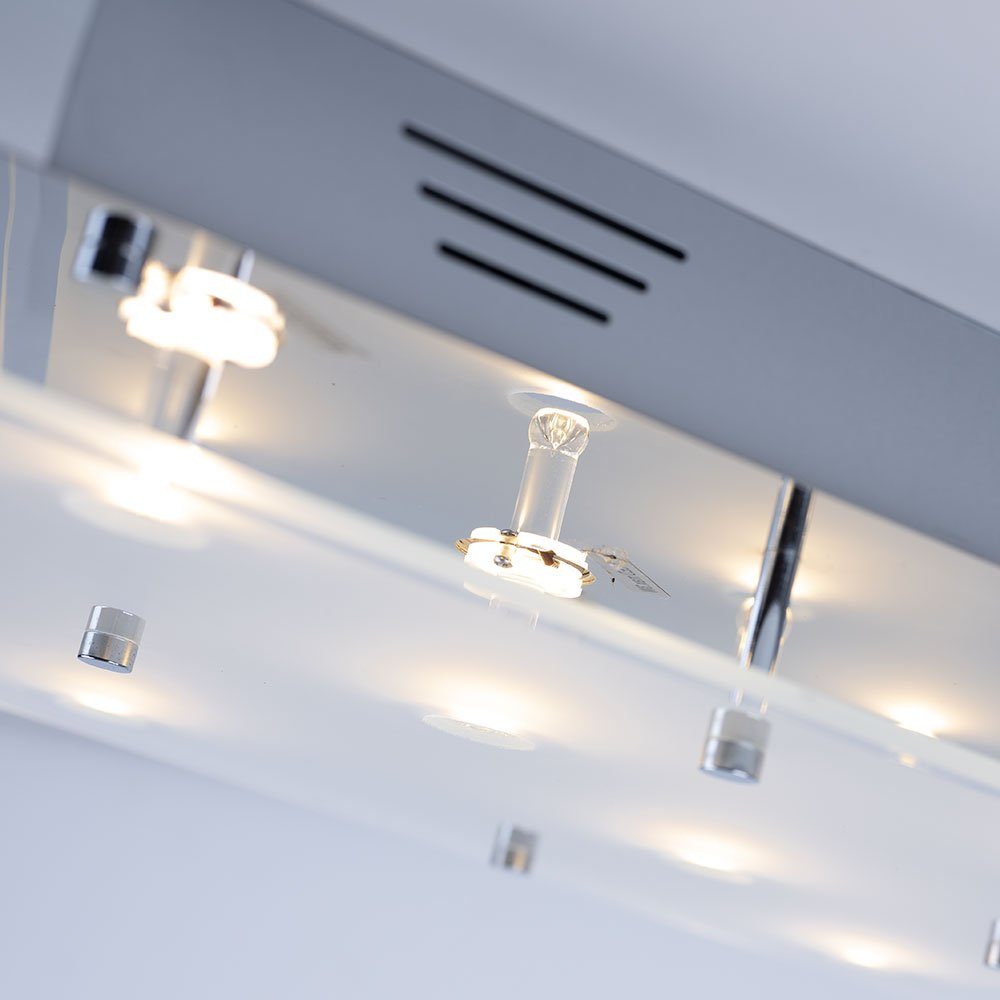 etc-shop LED Deckenleuchte, Deckenlampe Glas fest satiniert LED Deckenleuchte Wohnzimmerlampe LED-Leuchtmittel gebürstet verbaut, Warmweiß