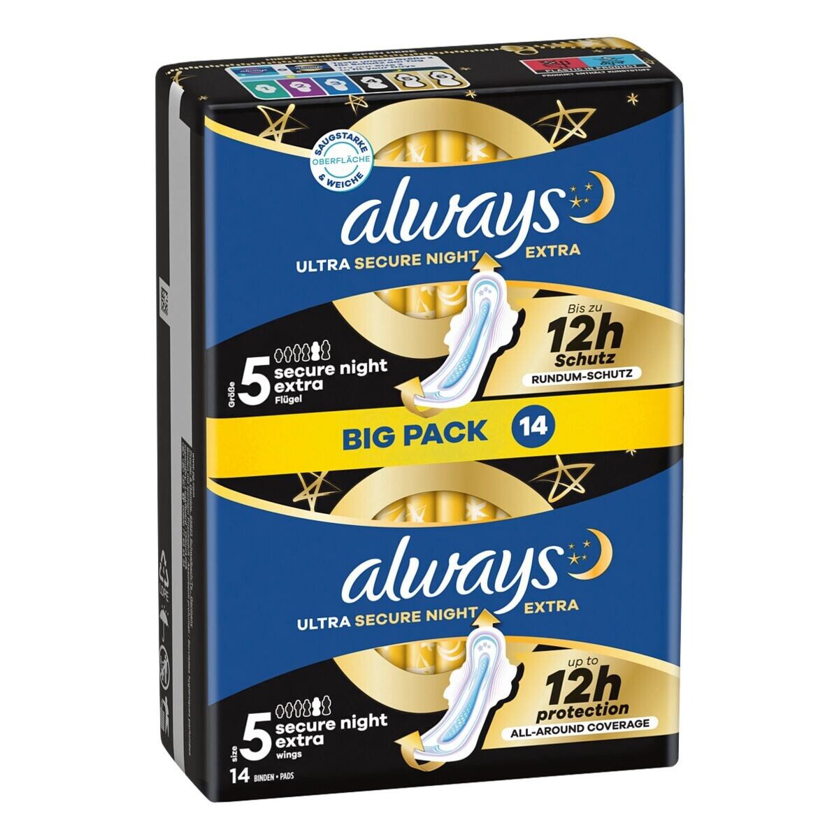 always Binden Ultra Secure Night Extra Größe 5, 5 von 6 Gr., 14 Stück