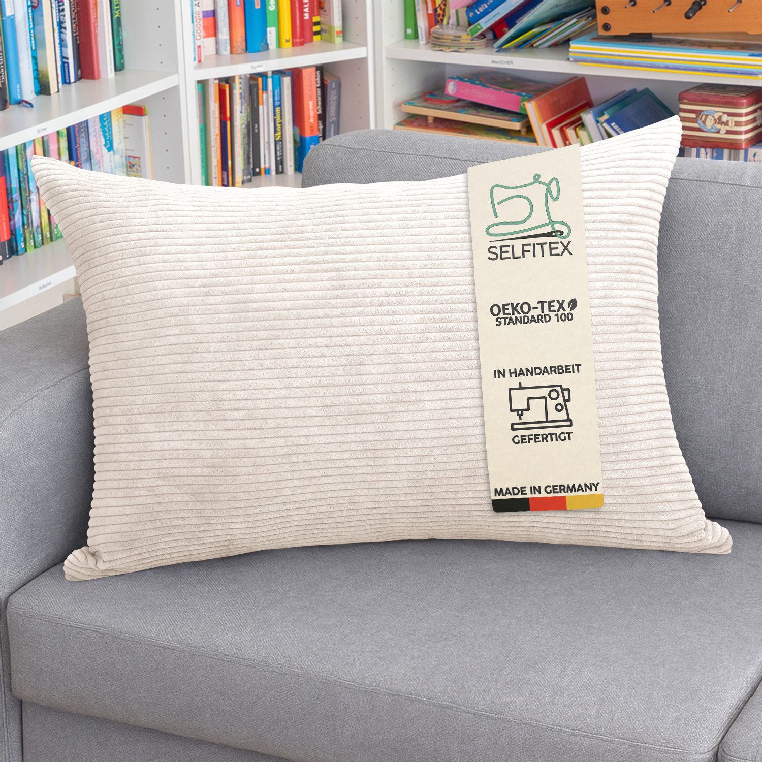 Selfitex Декоративные подушки 60 x 80 cm inkl. Füllkissen, Sofakissen, versch. Stoffe zur Auswahl, für Couch, Sofa und Bett