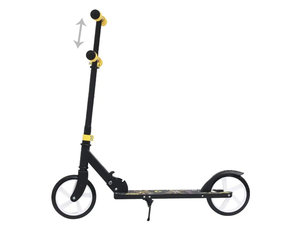 mit DOTMALL Fahrradpedale verstellbarem Lenker, Gelb 2-Rad-Kinderroller