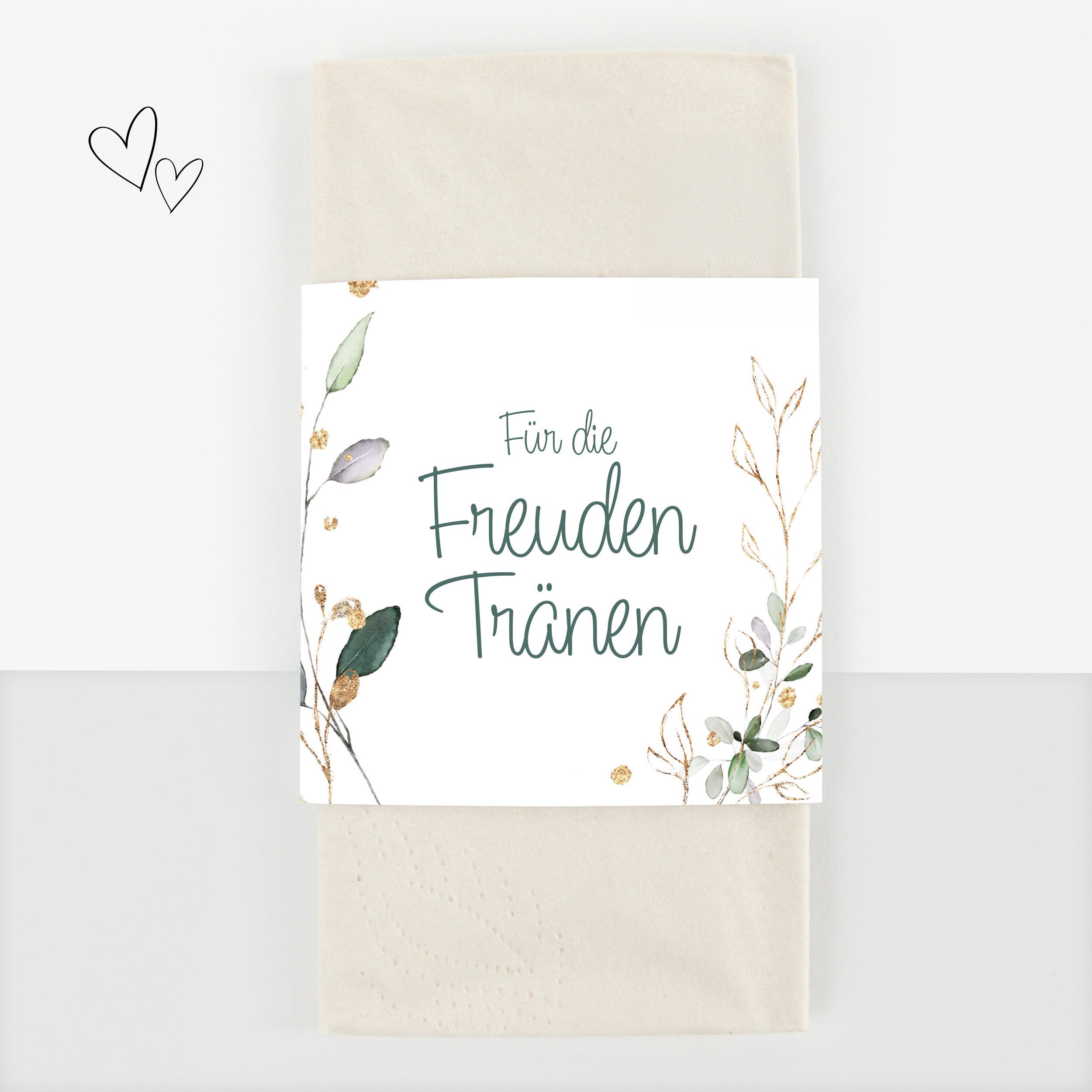 white & ivory Papierdekoration Freudentränen Banderole, floral, 50 Stück, aus recyceltem Papier