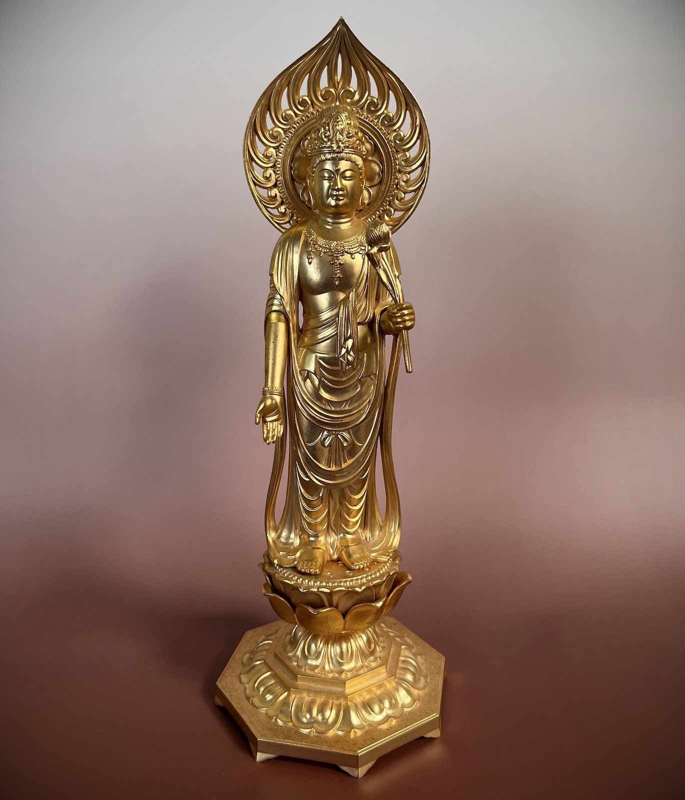 Taiwan Gold Buddhafigur LifeStyle Asien Buddha Figur Gusseisen
