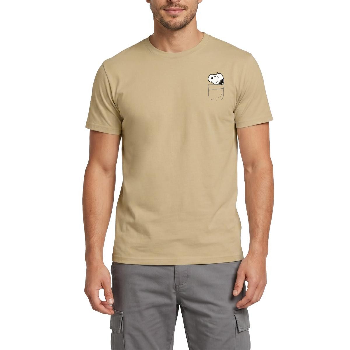 Spreadshirt T-Shirt Peanuts Snoopy In A Pocket Taschen-Design Männer T-Shirt (1-tlg)