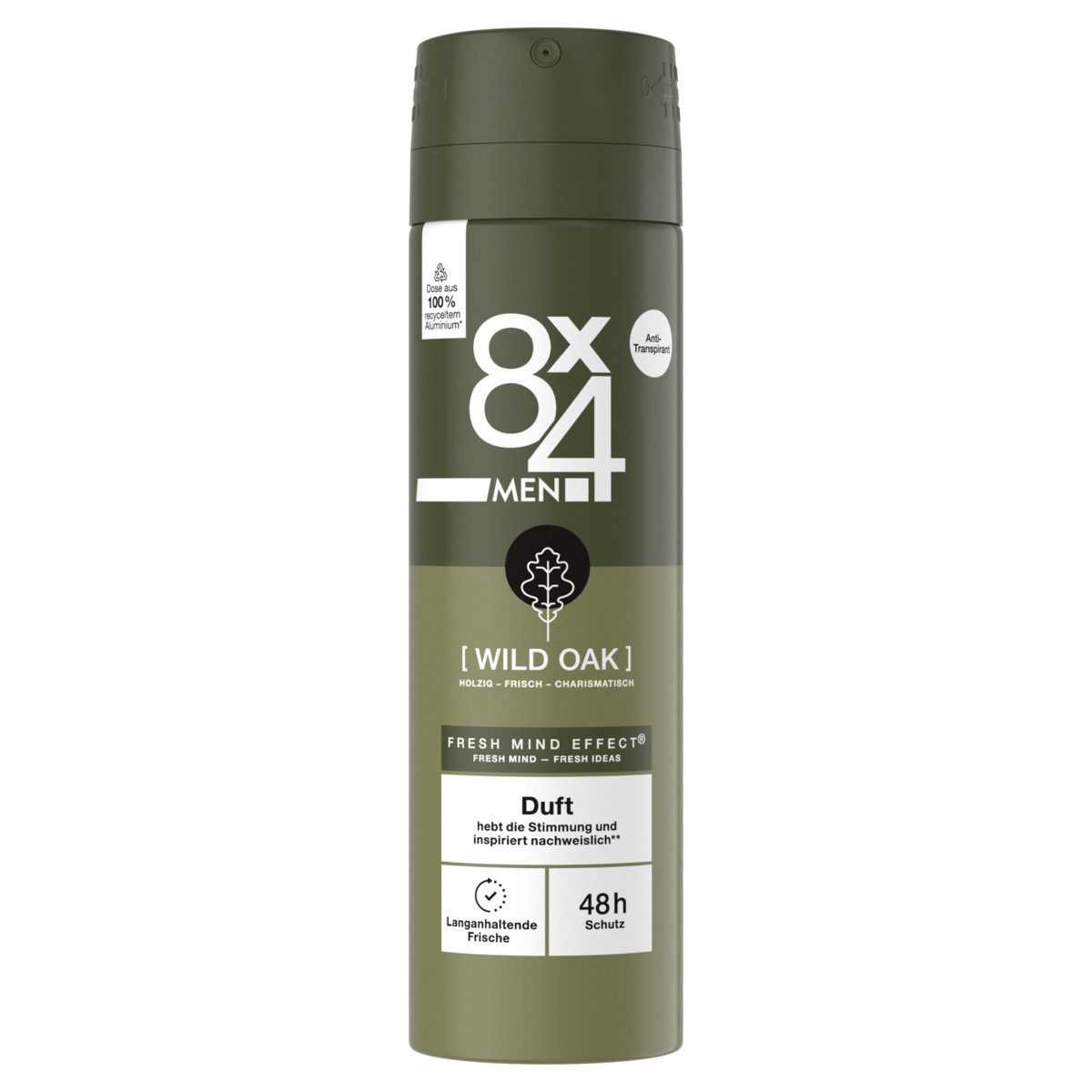8x4 Deo-Spray Deo Spray Wild Oak 6 x 150ml maskulin-holzig Fresh Mind Effect®, 9-tlg.