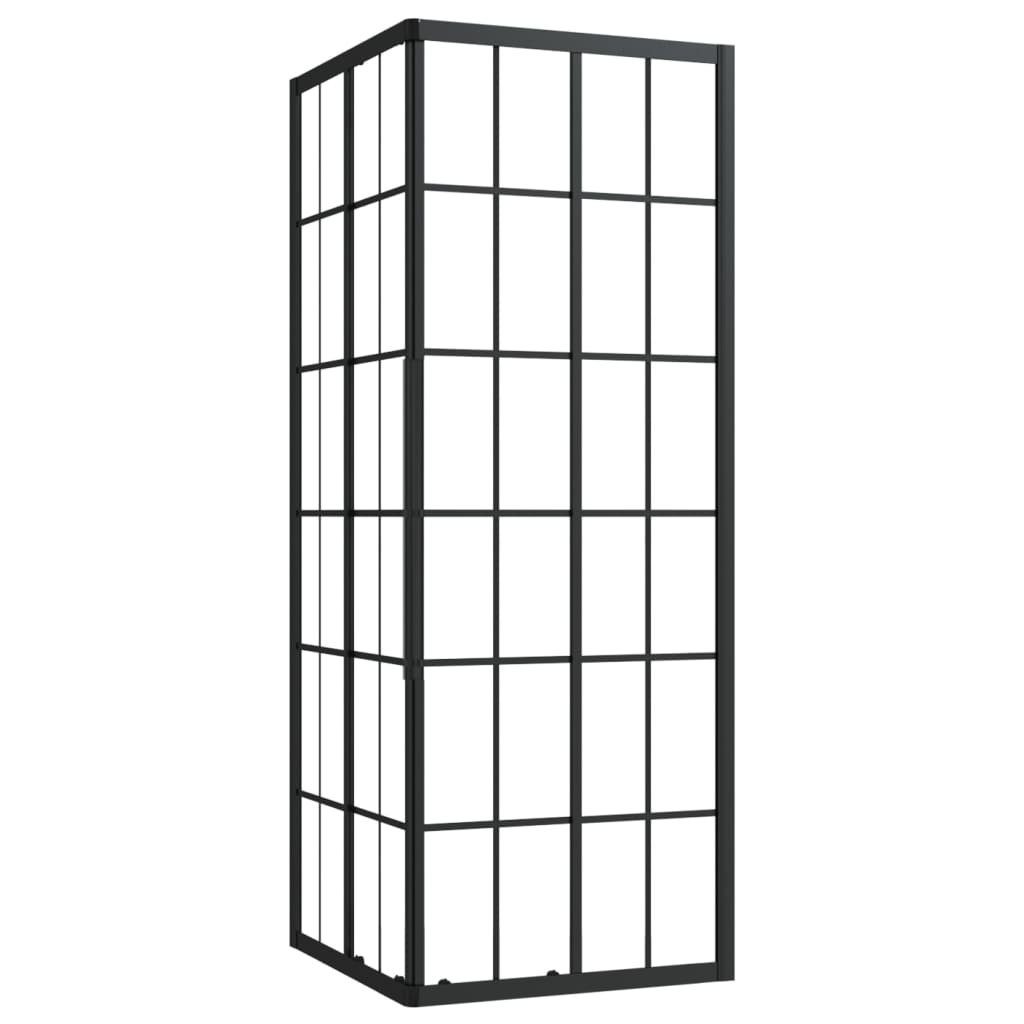 vidaXL Duschwand Duschkabine ESG 80x80x180 cm Schwarz Dusche Duschabtrennung Ecke Glas
