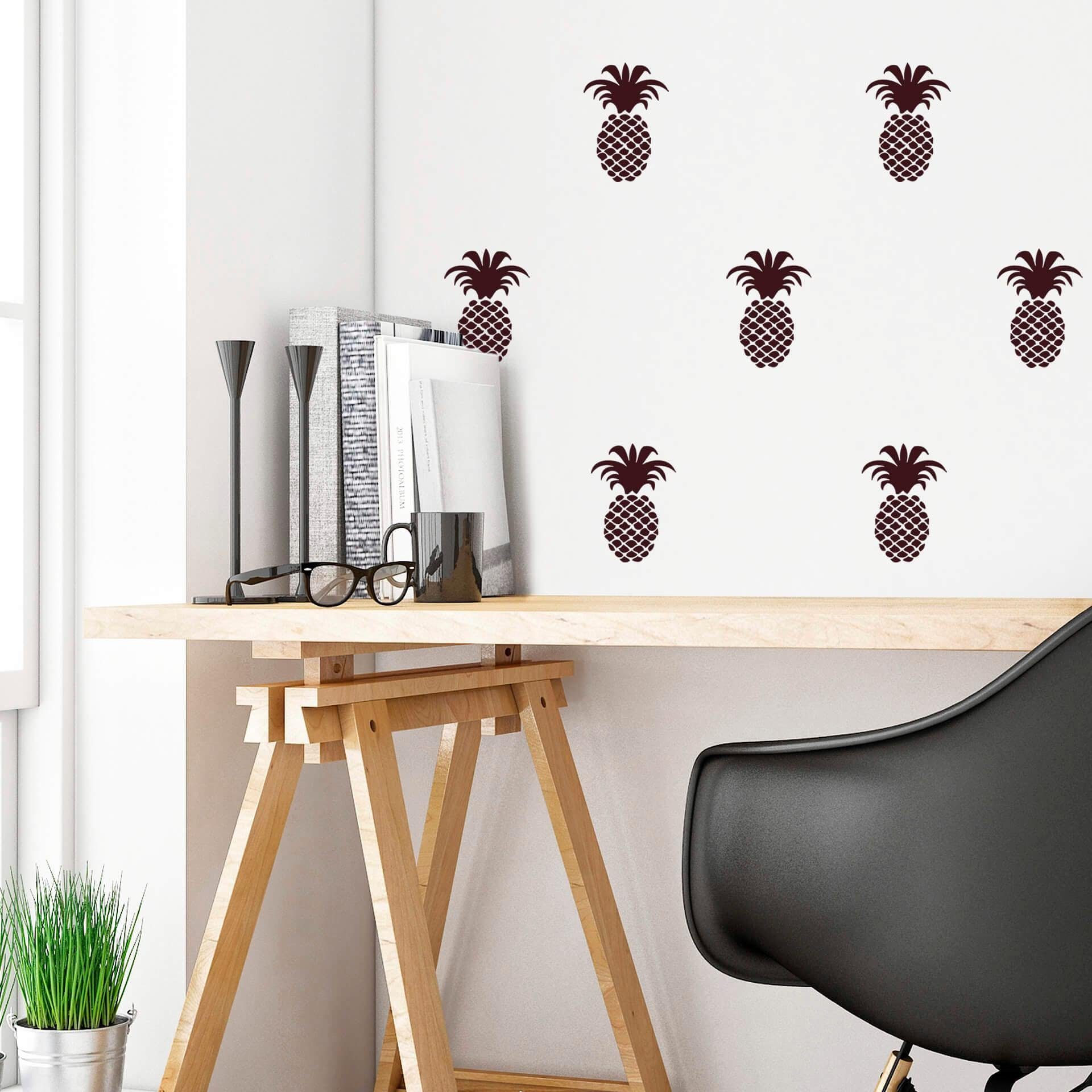 Set braun Wall-Art Ananas Wandtattoo