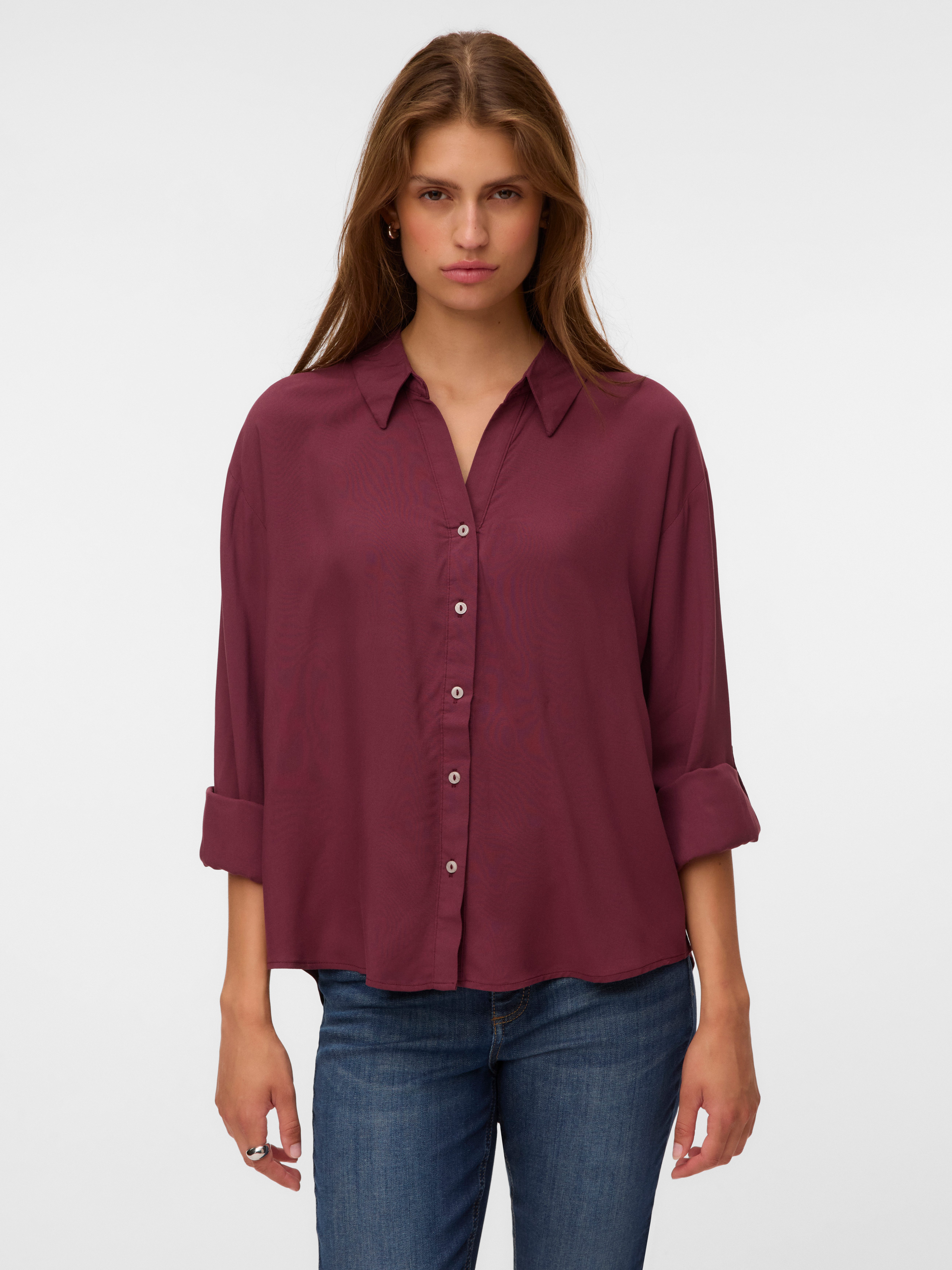 Vero Moda Langarmbluse VMAURA LS SHIRT WVN NOOS Viskose, regular fit