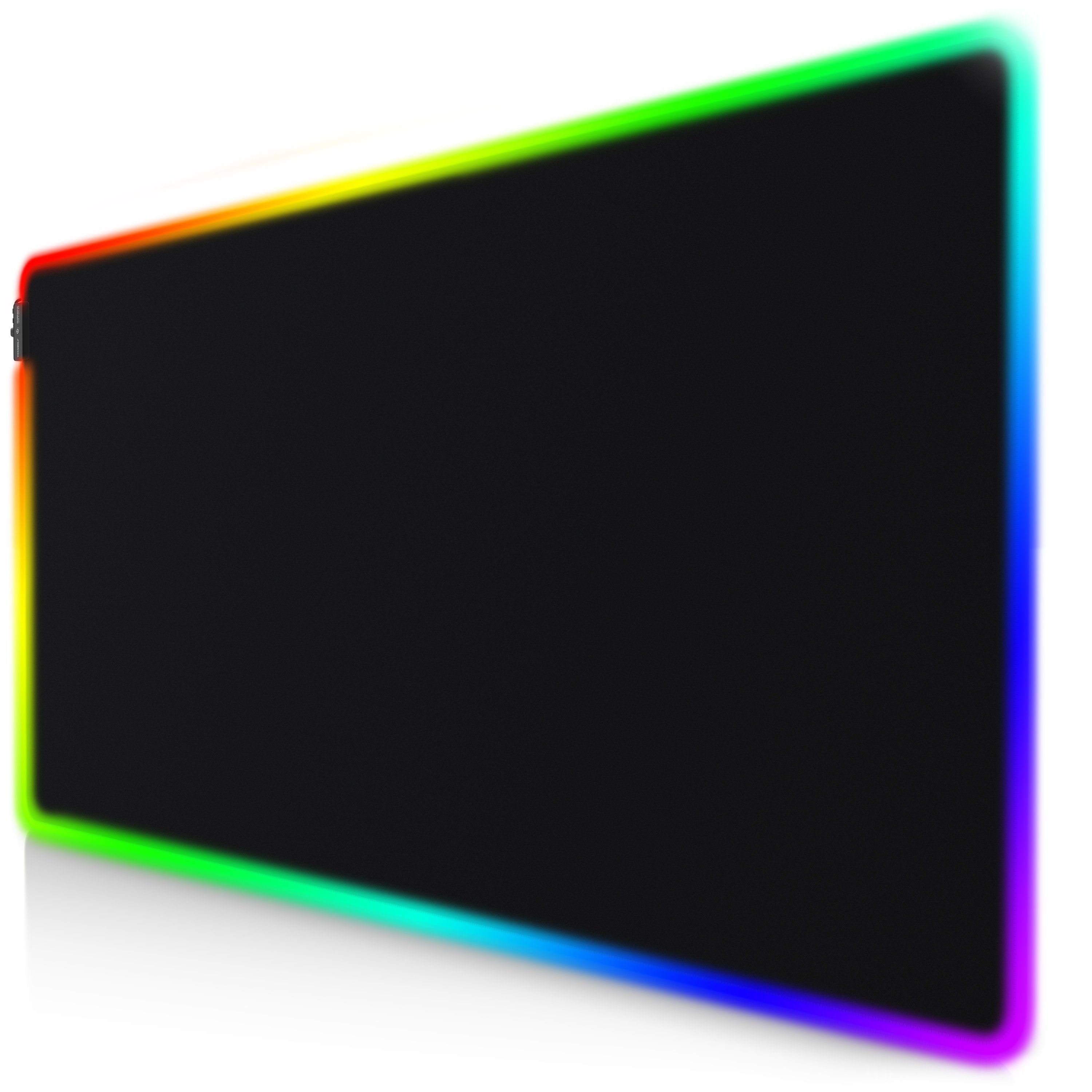 Titanwolf Gaming Mauspad RGB Mousepad 1200 x 600 x 3 mm, LED Multi Color XXXL Tischunterlage (1-St), rutschfest, abwaschbar, Geschwindigkeit & Präzision, schwarz