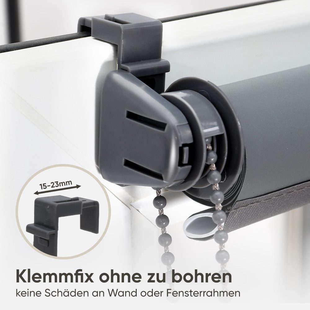 Rollo Seitenzugrollo Verdunkelungsrollo ohne Bohren verdunkelnd Rollo, Sekey, Klemmfix, Klemmfix, Seitenzugrollo,Sonnenschutz&Sichtschutz, Stoffbreite=Bestellbr – Bild 5 von 5