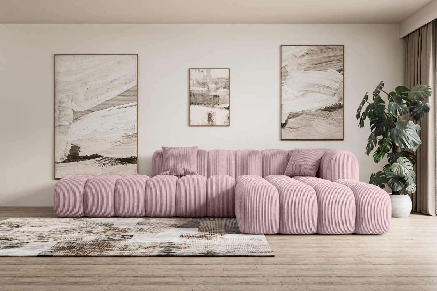 ALTDECOR Ecksofa OLEA-L2, Sofa Praktische Bequeme Funktionsecke Couch L-Form Eckcouch, Corner Sofa U-Form Vielseitige Sofa Wohnlandschaft Wohnzimmer