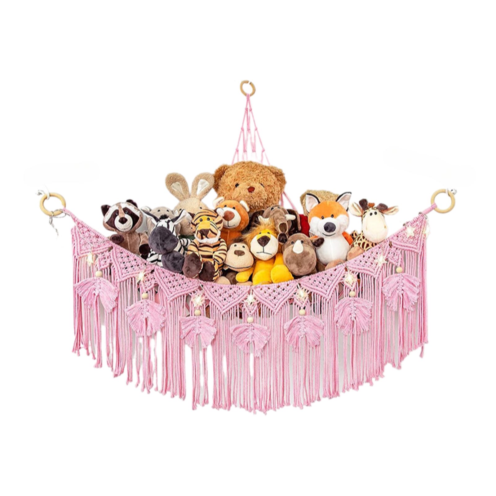 Jumpeak Hängeaufbewahrung aufbewahrunghängend,hängekorbaufbewahrung,aufbewahrung kinderzimmer (Komplettes Set, Einteilige Verpackung), Fransenbesatz,Mehrere Farben,Mit Haken ausgestattet