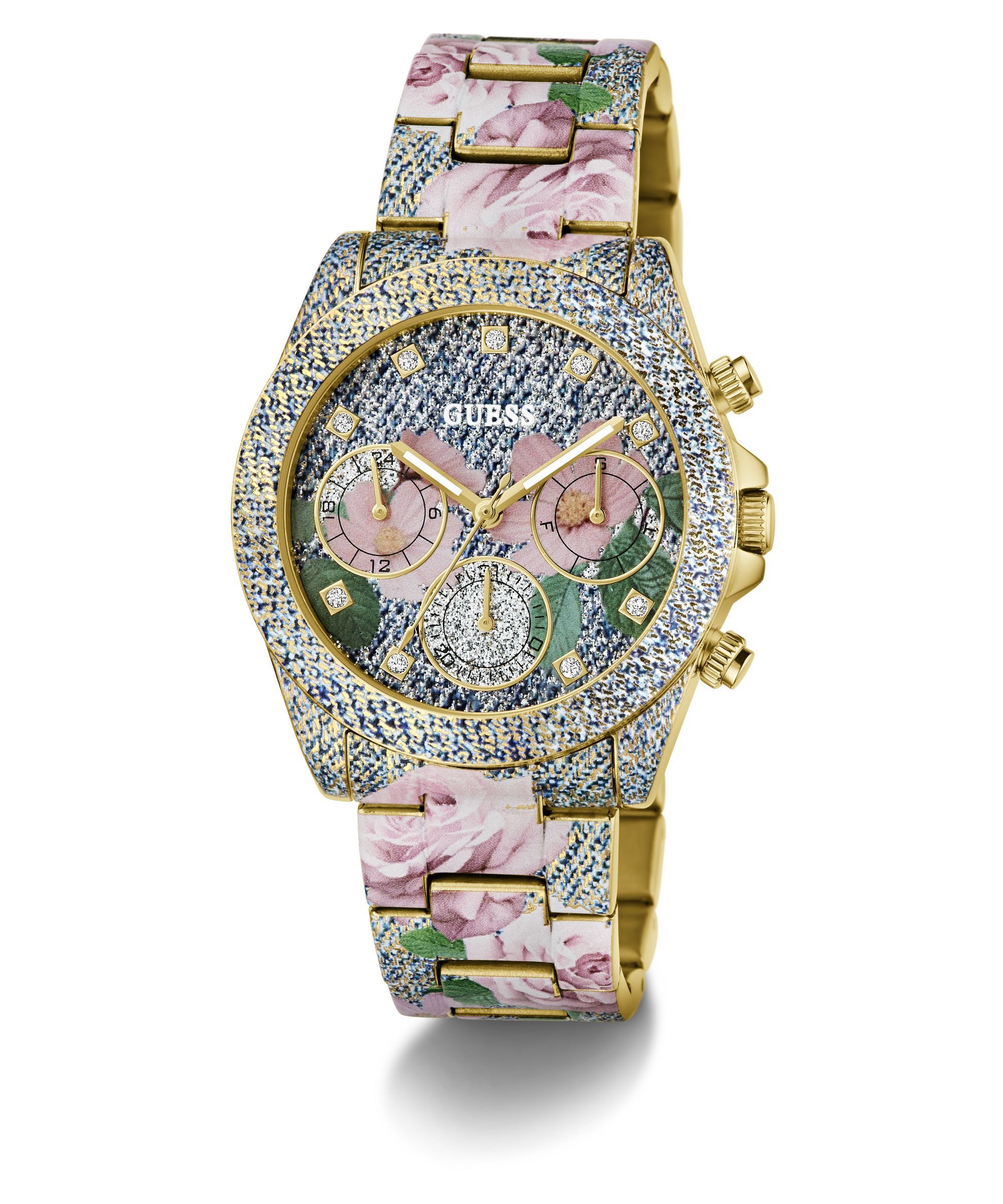 Guess Multifunktionsuhr ROSALIE GW1039L1, Quarzuhr, Armbanduhr, Damenuhr, Edelstahlarmband, analog, Wochentag