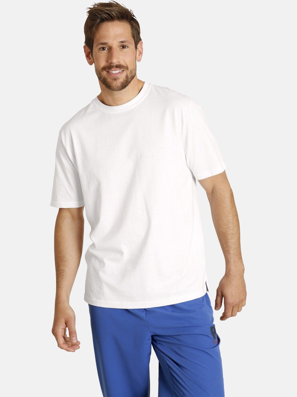 Jan Vanderstorm T-Shirt ERKE reine Baumwolle (2er-Pack) weiß