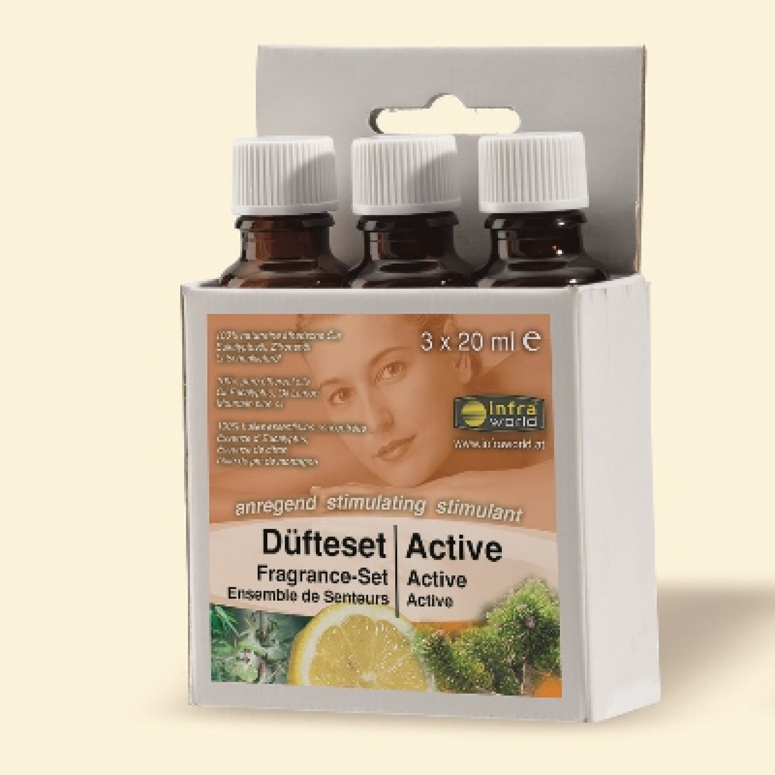 Infraworld Aufgusskonzentrat Infraworld Düfteset Activ 3 x 20 ml Saunaaufguss Saunaduft W4429