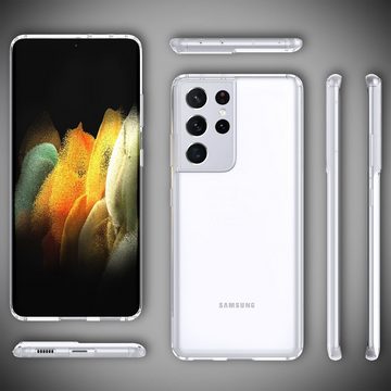 Nalia Smartphone-Hülle Samsung Galaxy S21 Ultra, Klare Hybrid Hülle / Harte Rückseite / Kratzfest / Super Transparent