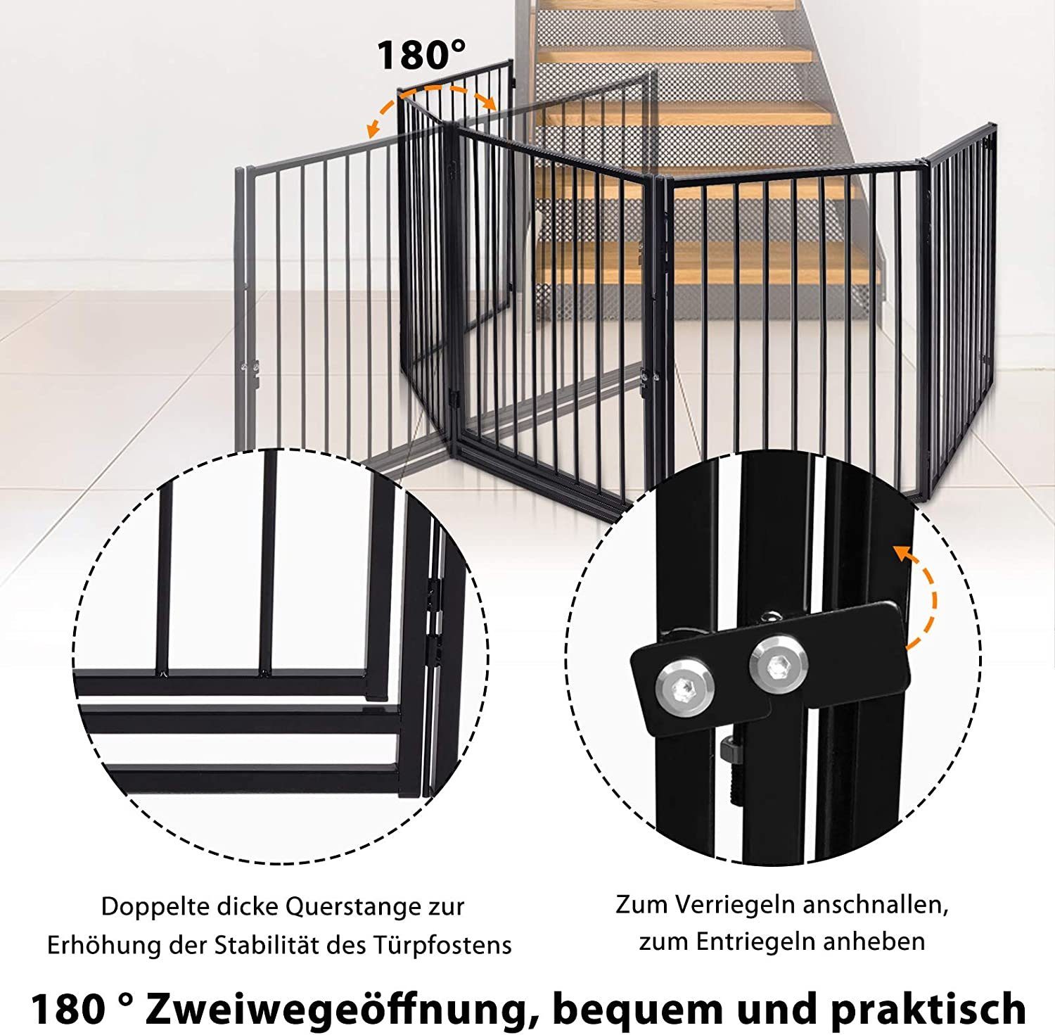 Kaminschutzgitter Treppenschutzgitter UISEBRT Baby 305cm