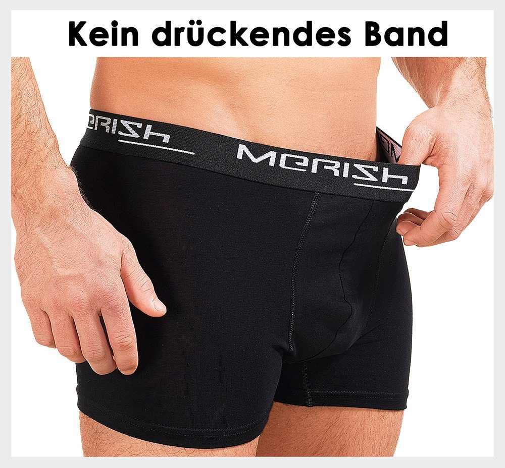 - 7XL Passform (Vorteilspack, 216e-anthrazit/schwarz Premium S Herren 8er-Pack) Boxershorts MERISH Unterhosen perfekte Qualität Männer Baumwolle