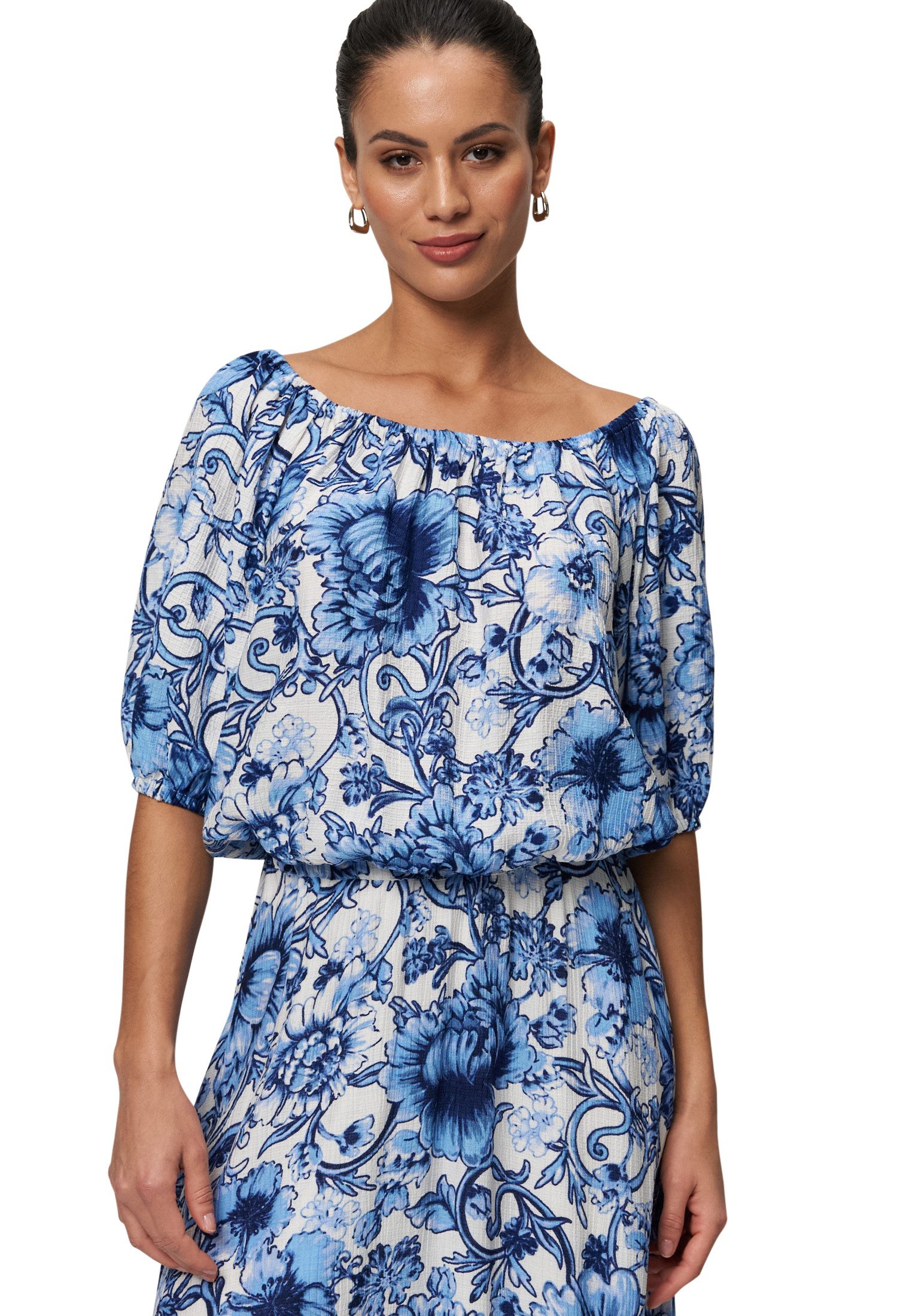 Carmenbluse zero Carmenbluse mit Blumendruck