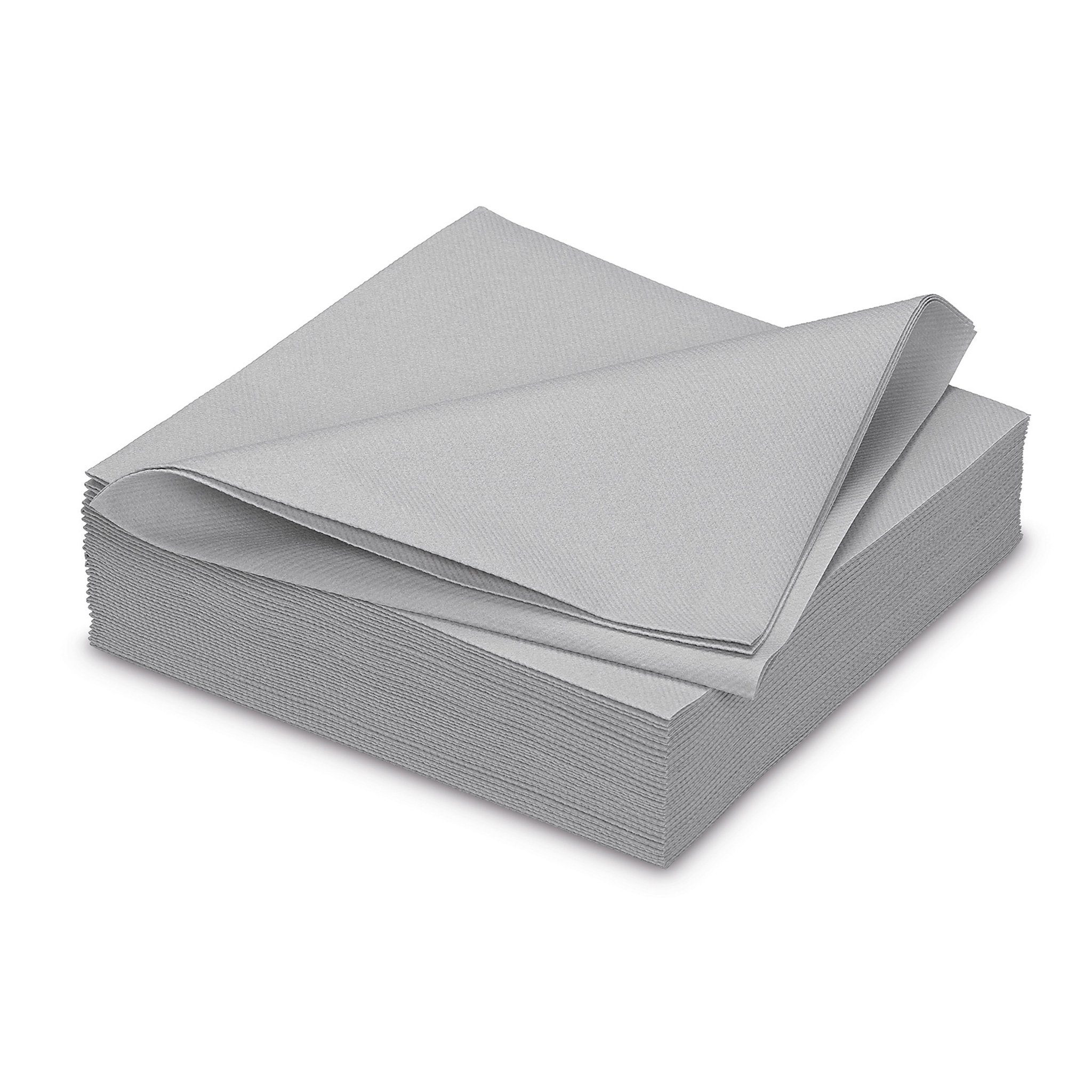 AVA Papierserviette, Servietten stoffähnlich 40x40cm 25 Stück Silber / Grau