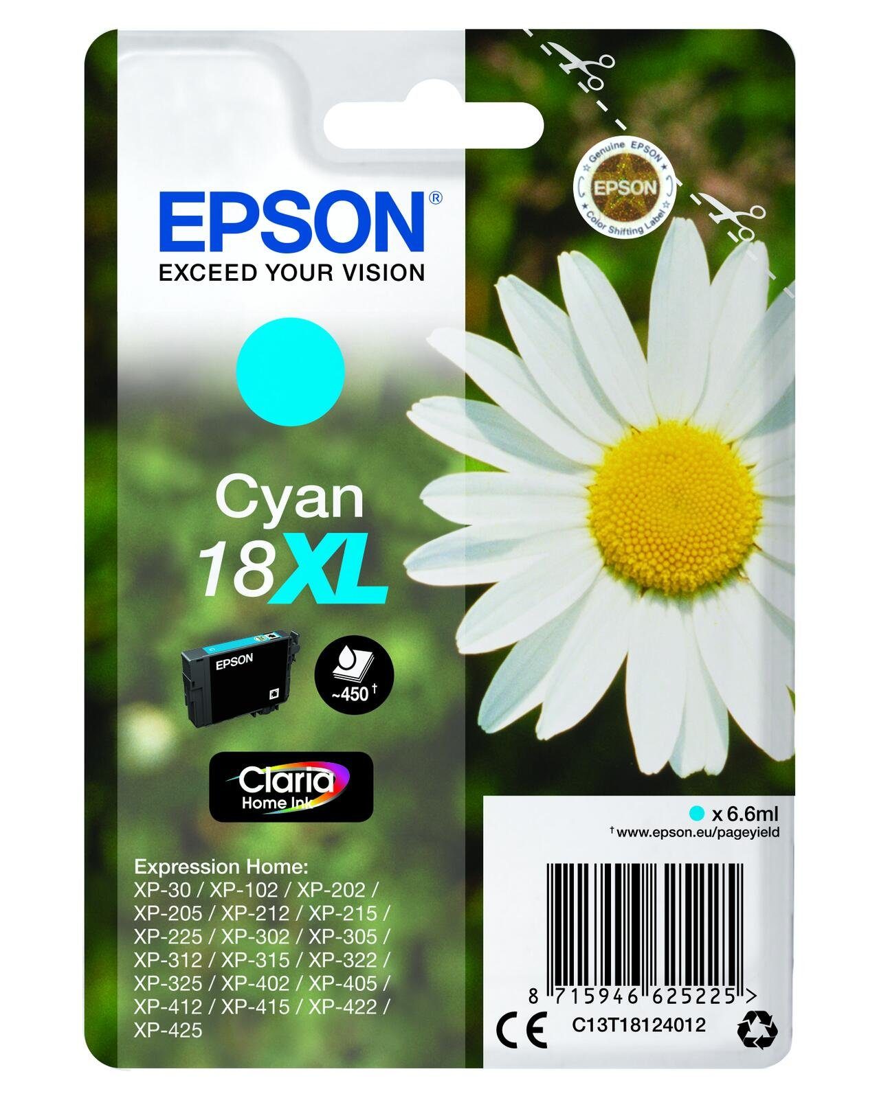 Epson Epson 18XL Gänseblümchen Druckerpatrone cyan Tintenpatrone