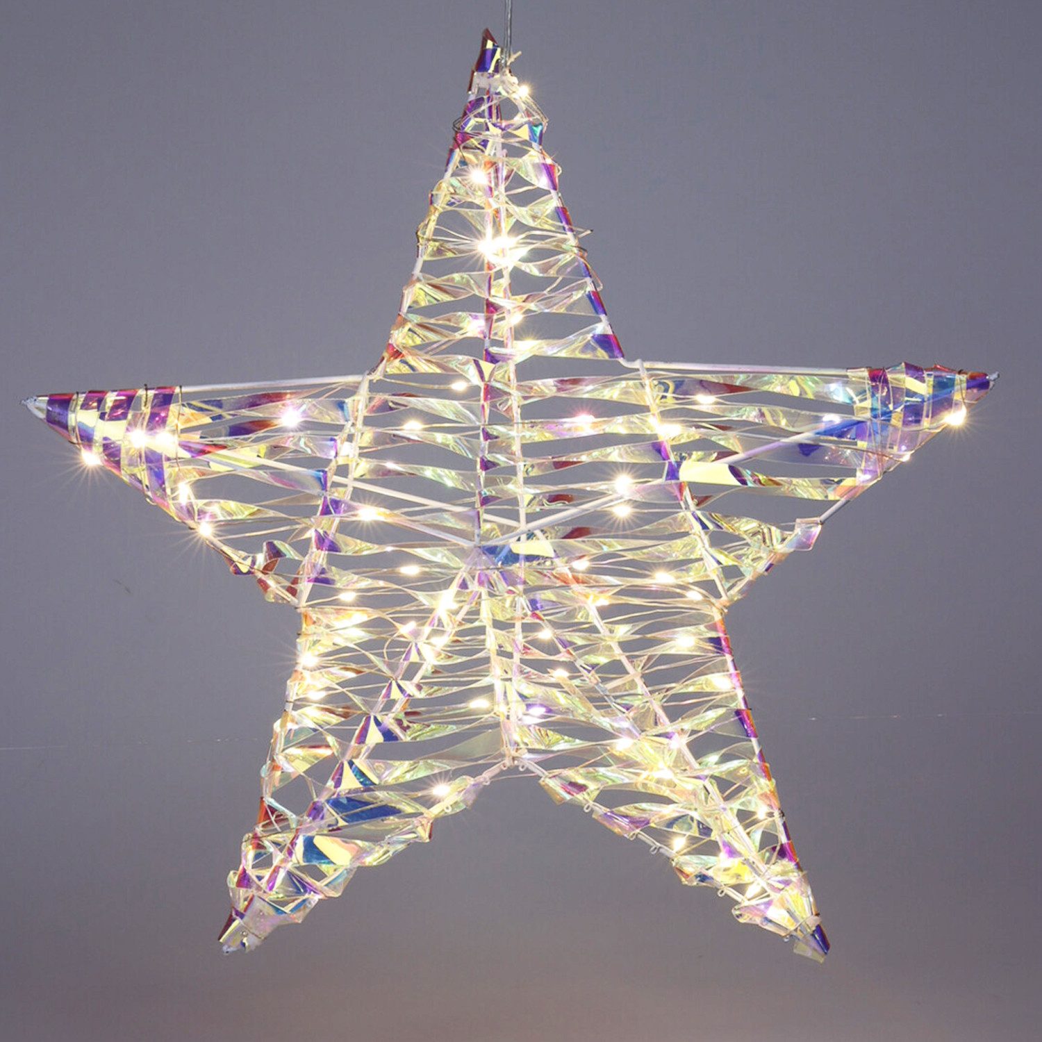 Mojawo Lichtervorhang LED Metall Stern Hängestern Türstern warmweiß DIA 30c günstig online kaufen