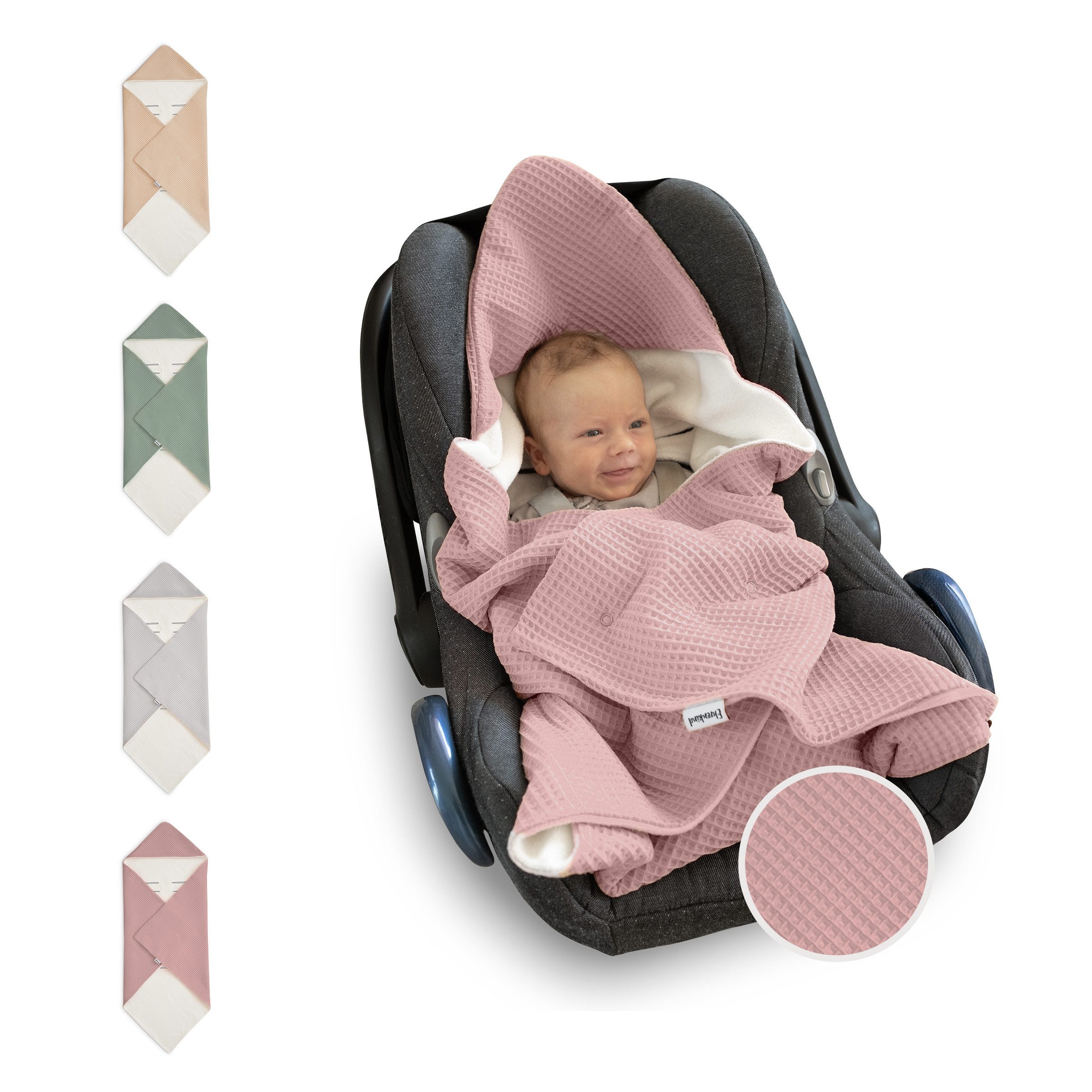 Einschlagdecke Babyschale, Babydecke für Kindersitz oder Kinderwagen
