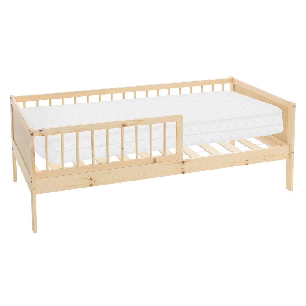 ML-DESIGN Jugendbett Bodenbett Juniorbett inkl. Lattenrost Einzelbett für Kinder Kinderbett, Junior-Bett mit Rausfallschutz & Matratze Bettrahmen aus MDF / Kiefer