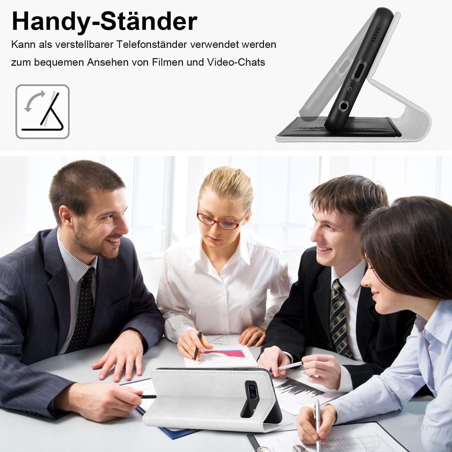 LuxusKollektion Handyhülle Google Pixel 8 Pro Hülle Leder Klappbar Wallet Schutzhülle White