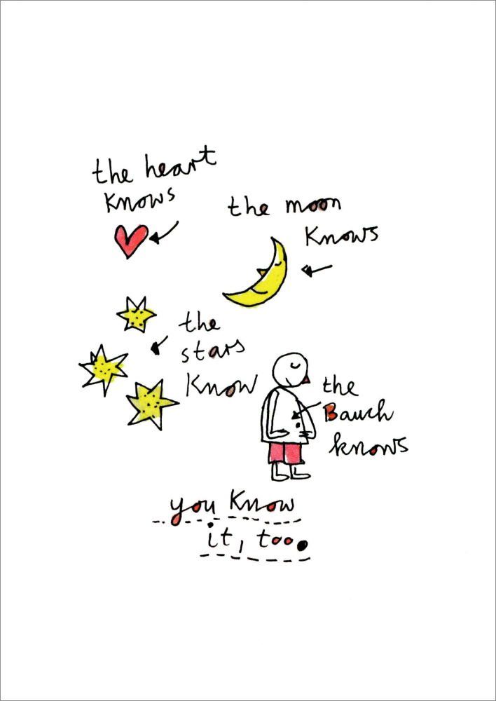 moon Postkarte "The heart know. knows. stars The The ..." knows.