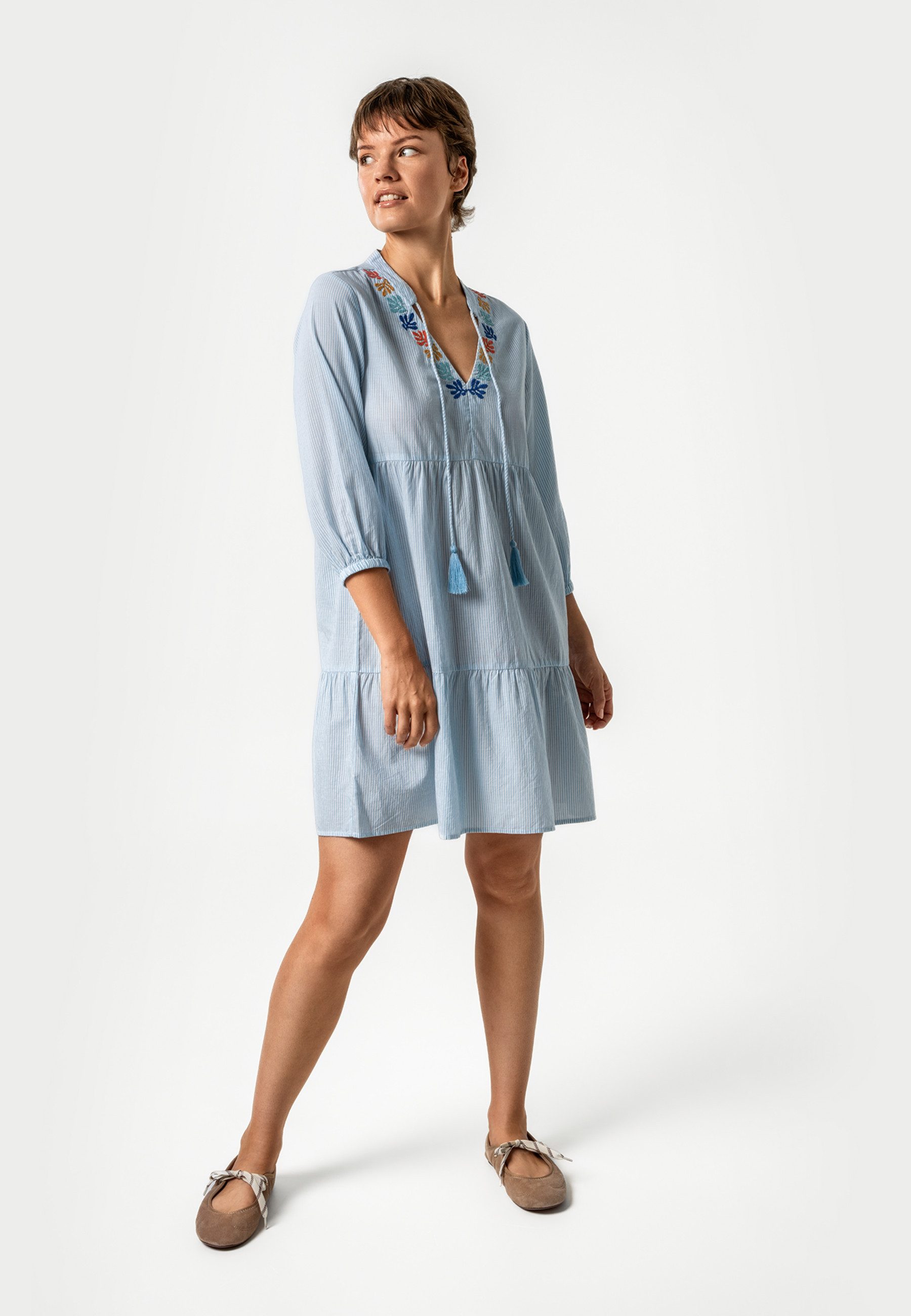 LIVING CRAFTS Hemdblusenkleid AGLAIA GOTS zertifiziert