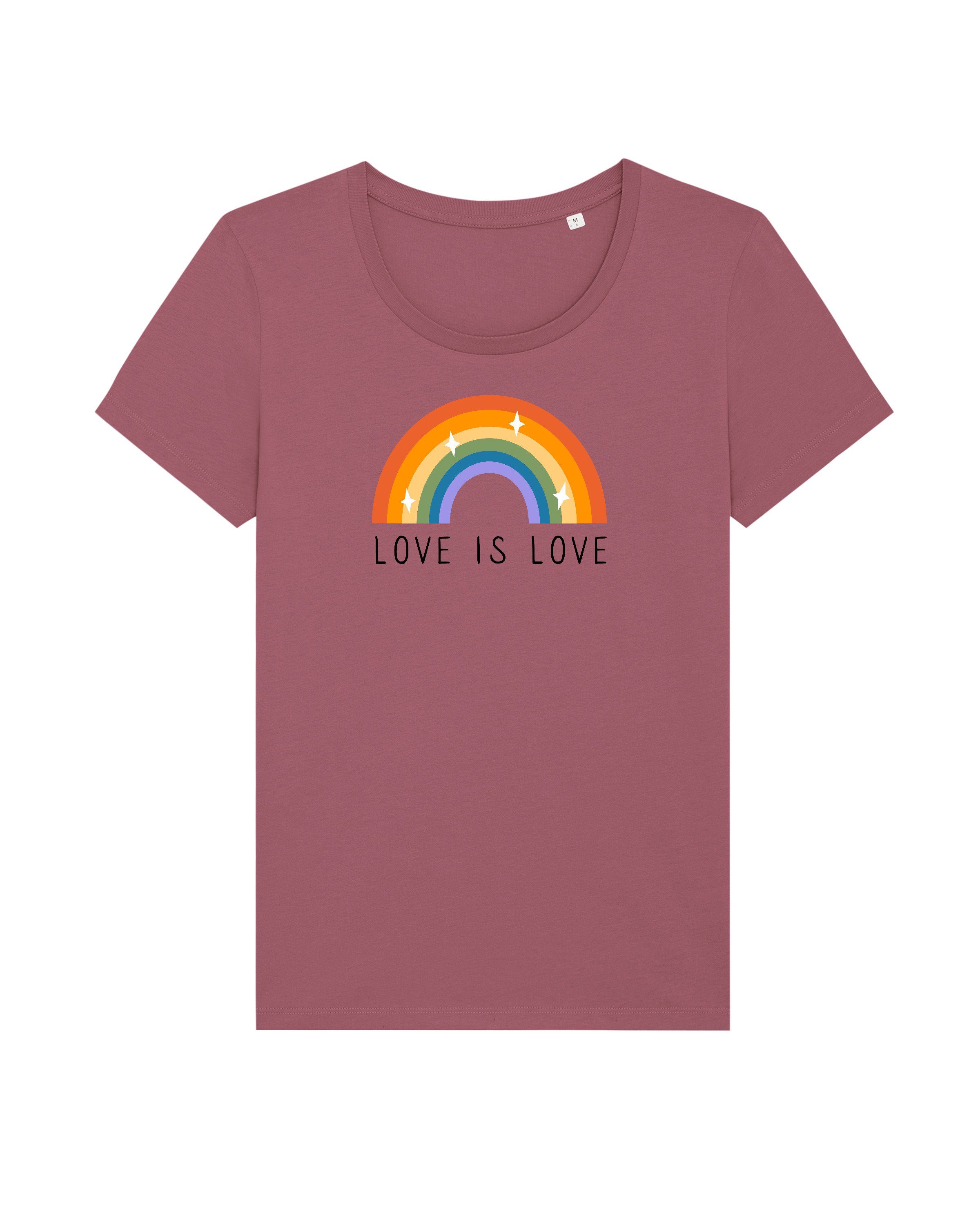wat? Apparel Print-Shirt Love is Love (1-tlg) Hibiscus Rose | T-Shirts