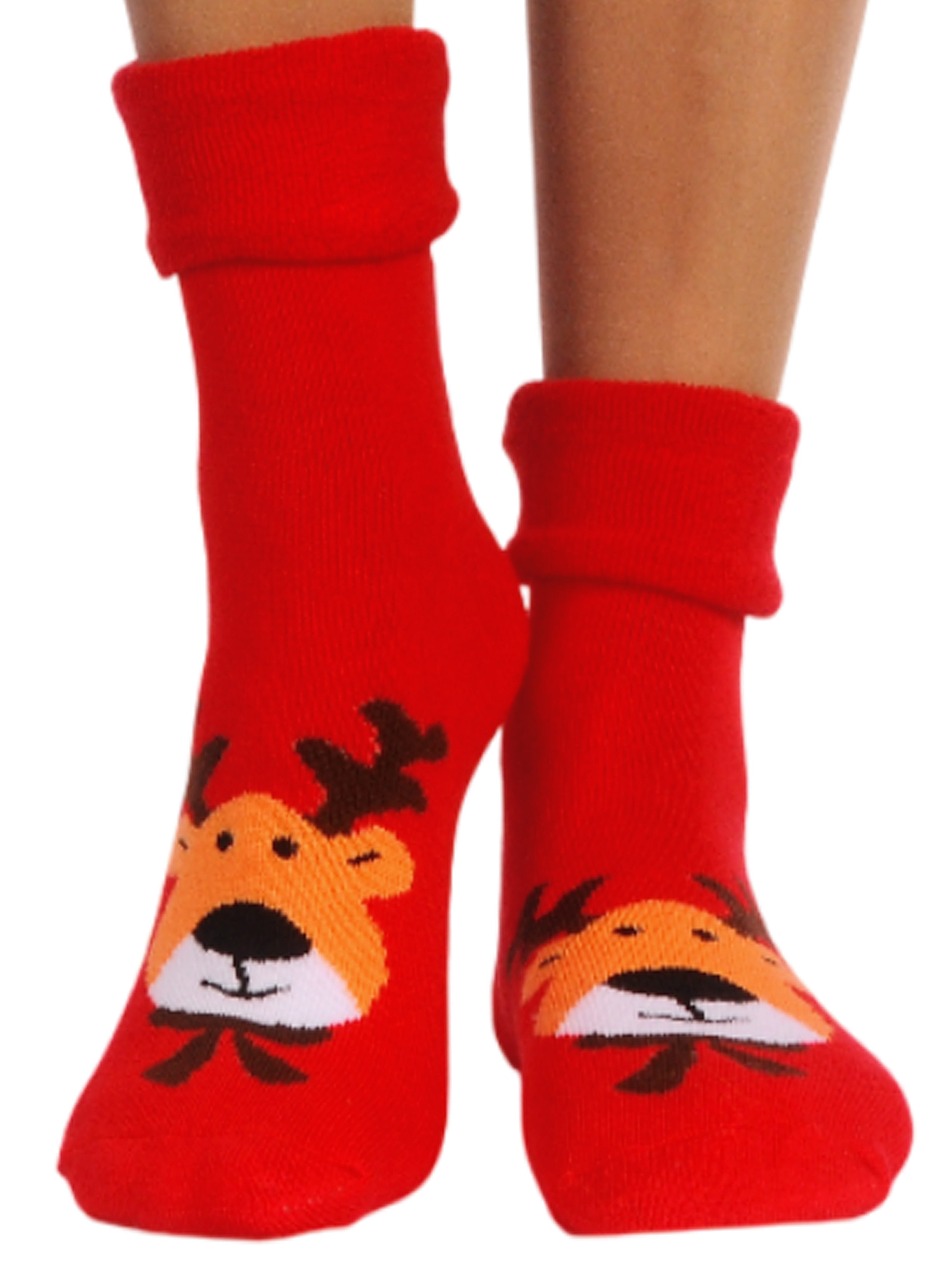 Martinex Socken Weihnachtssocken Thermosocken weihnachtliche Socks in Rot (für Damen, Herren, Kinder) elastisch, wärmend, unisex, 32 33 34 35 36 37 38 39 40 41