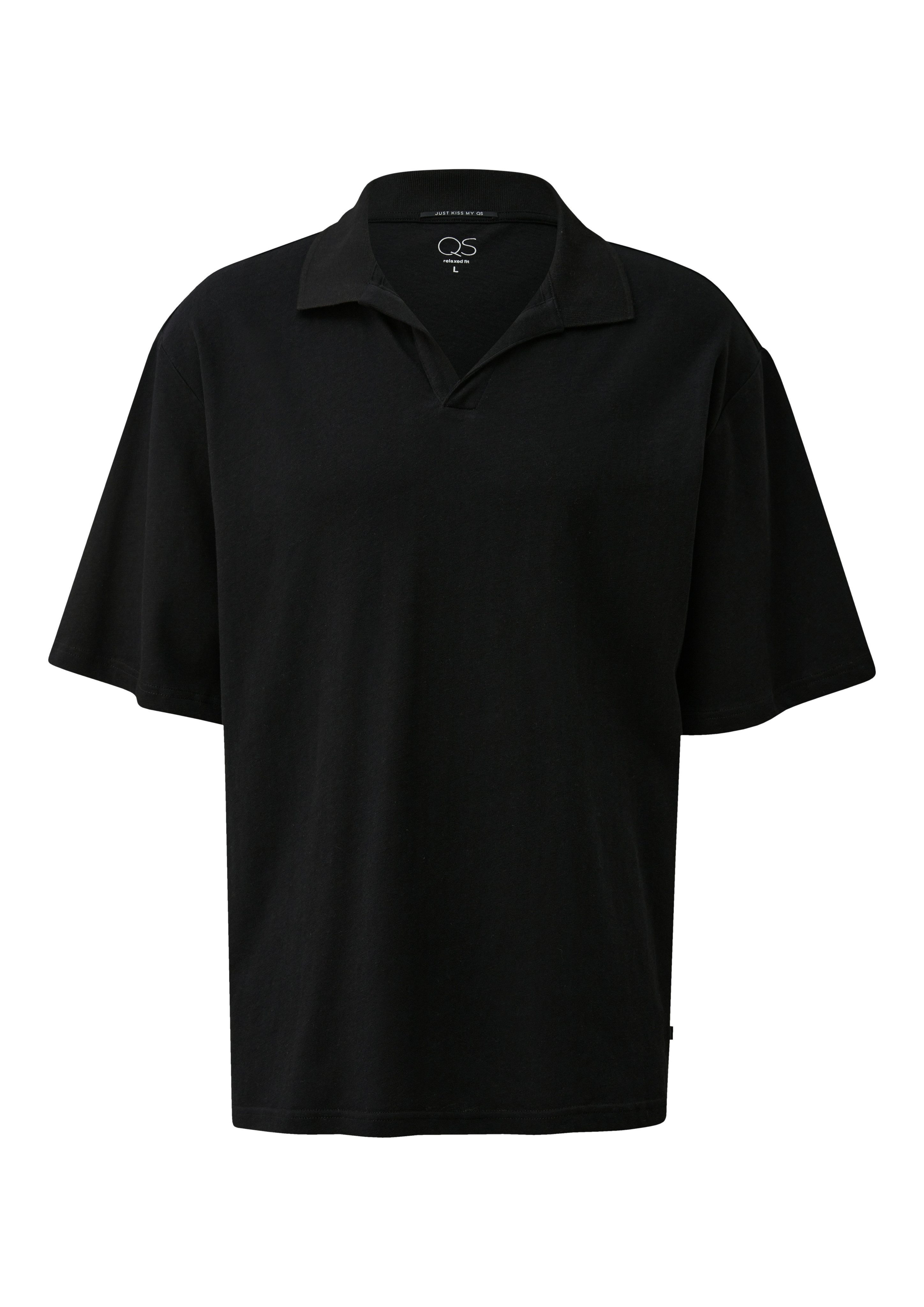 QS Kurzarmshirt Sommer-Poloshirt mit Leinen – Bild 4 von 4