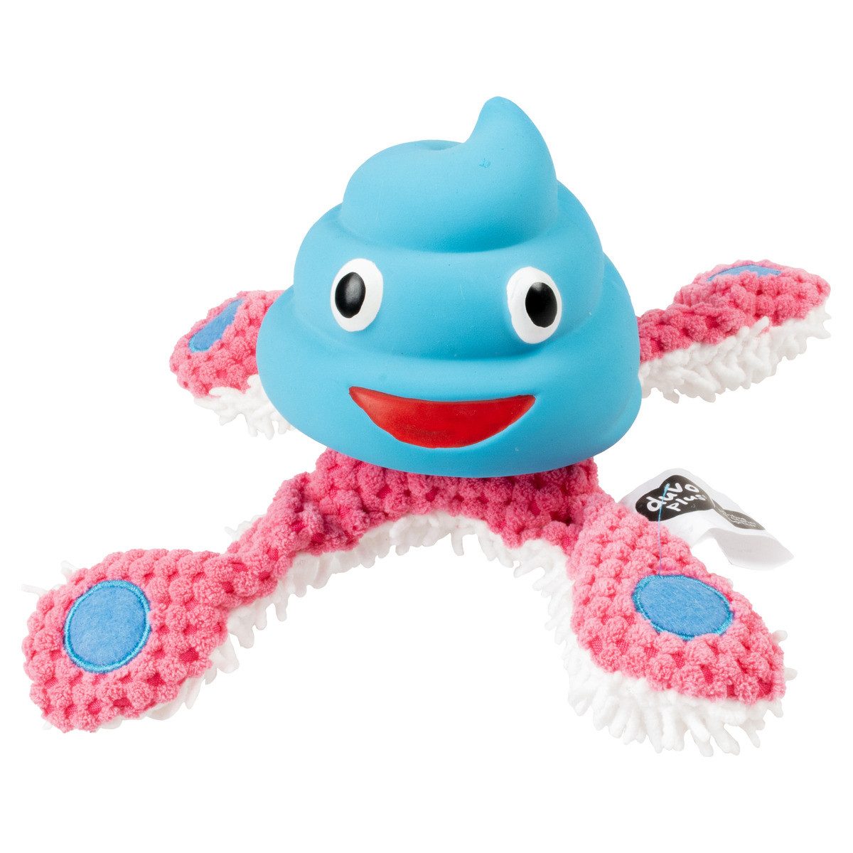 DUVO+ Tierkuscheltier Hundespielzeug Octopus Plüsch/Latex blau/rosa